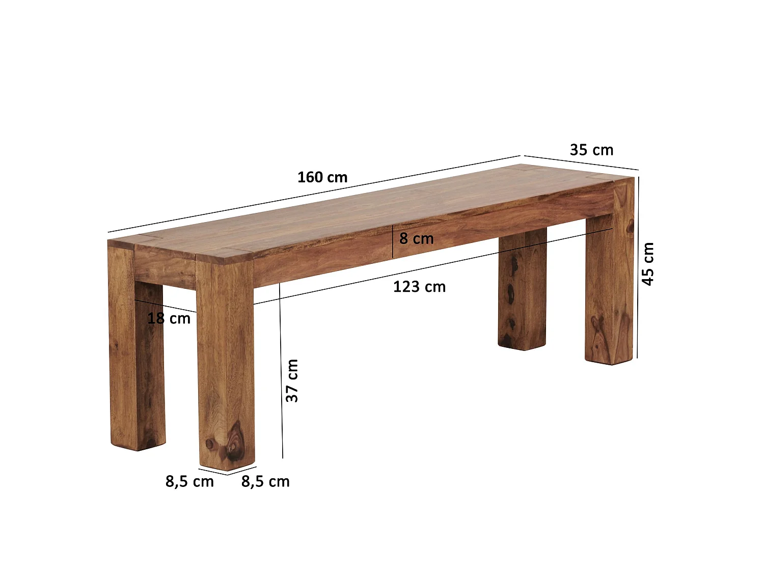 Sitzbank  Massiv Holz Esszimmerbank Küchenbank Holzbank Esszimmer Bank