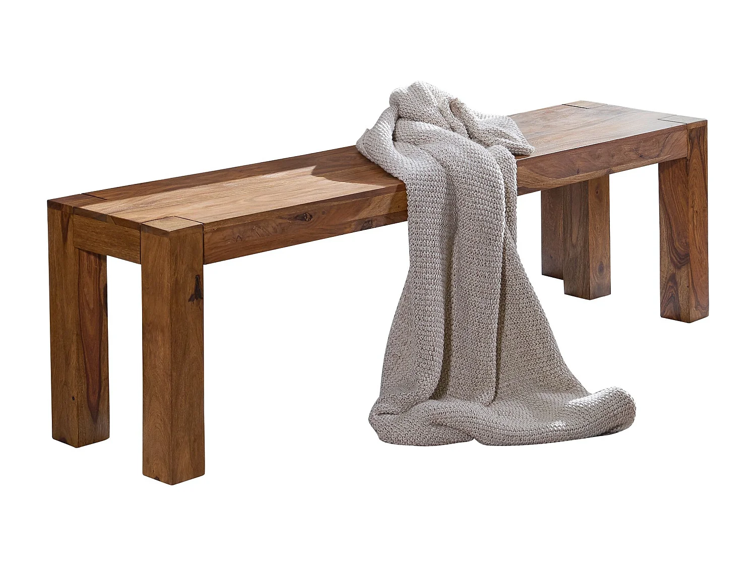 Panca da pranzo Legno Massello Sheesham Stile Casa di campagna Marrone