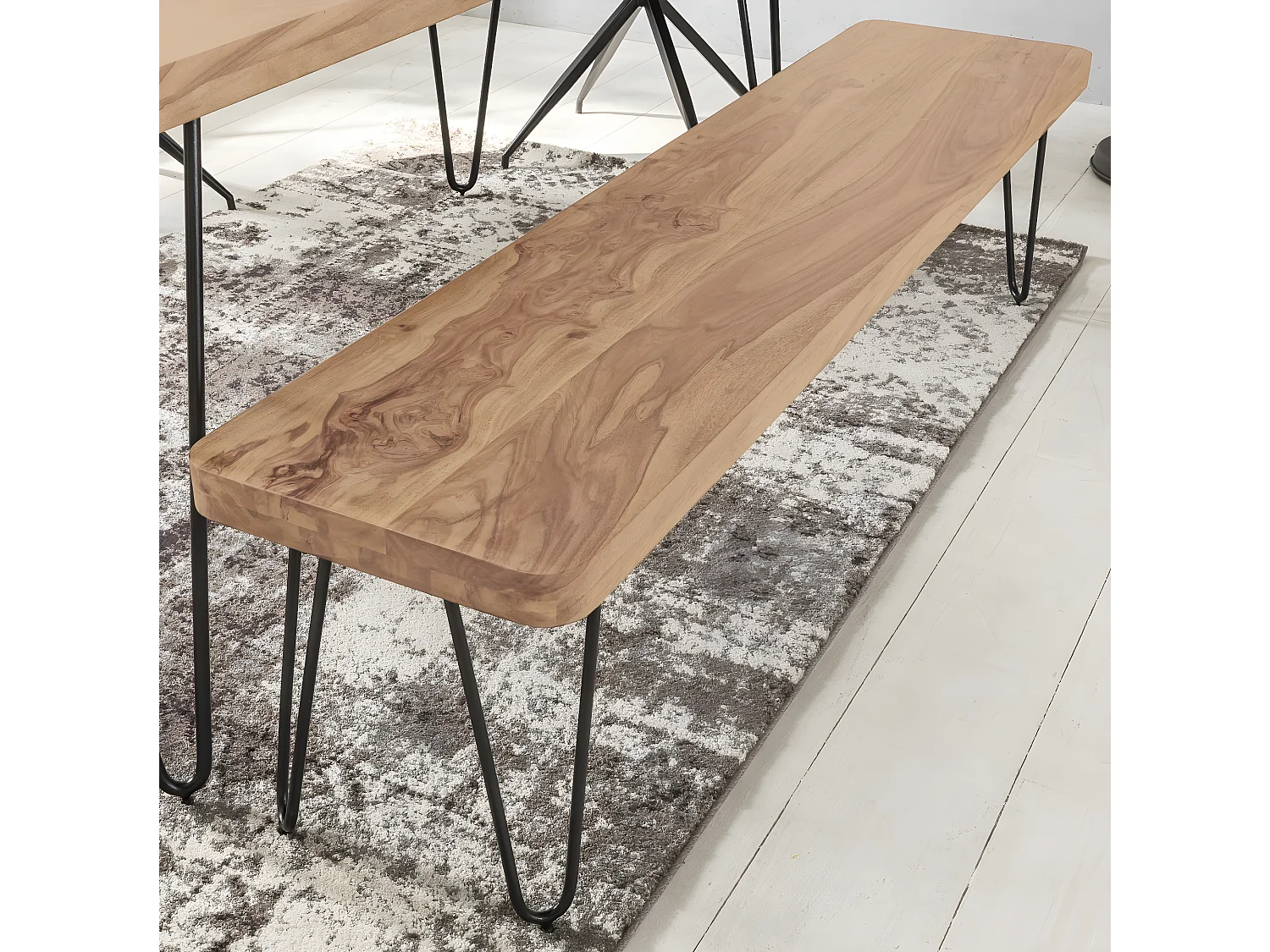 Panchina HARLEM acacia legno massello banco della cucina senza schienale