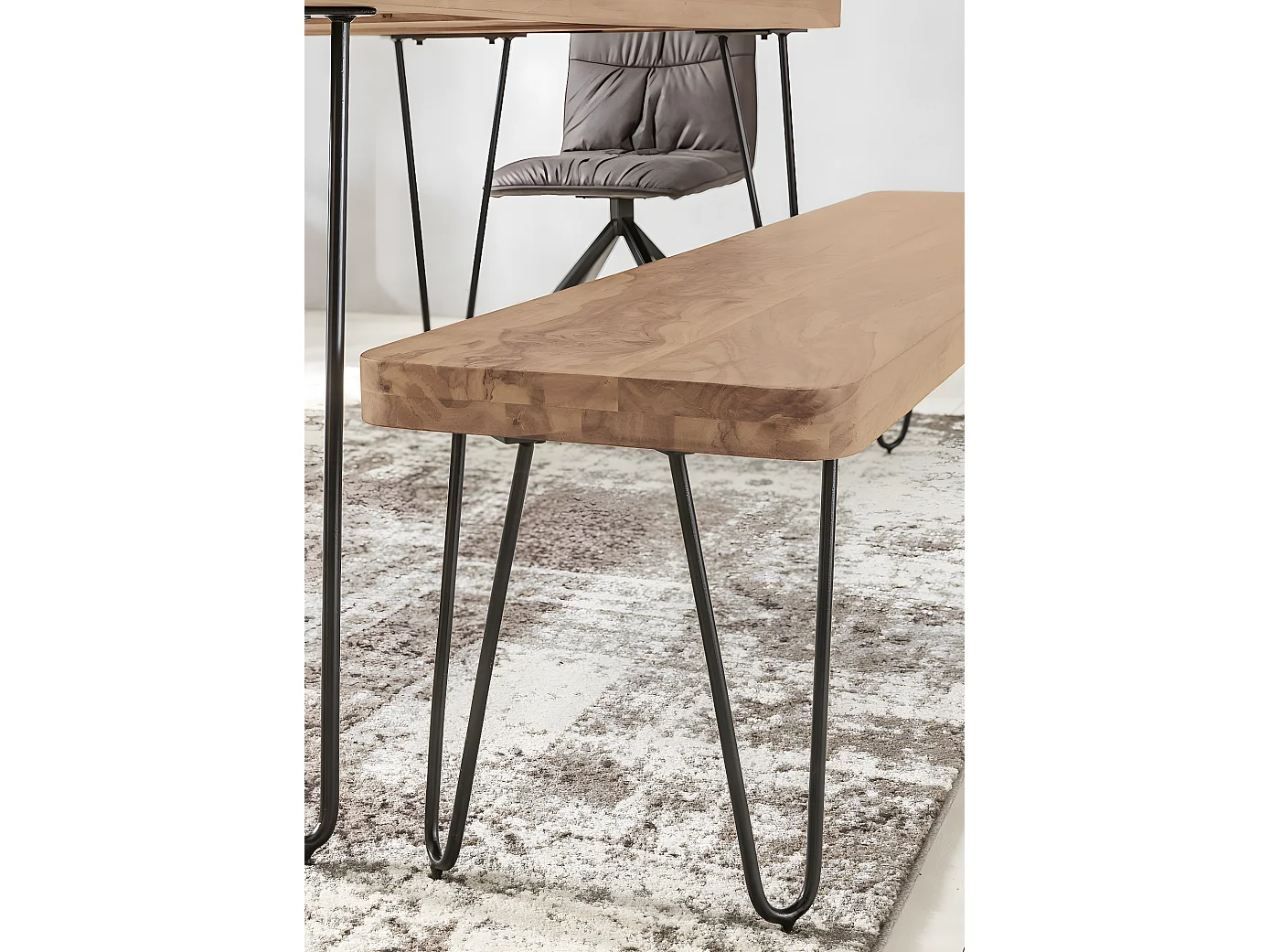 Panchina HARLEM acacia legno massello banco della cucina senza schienale