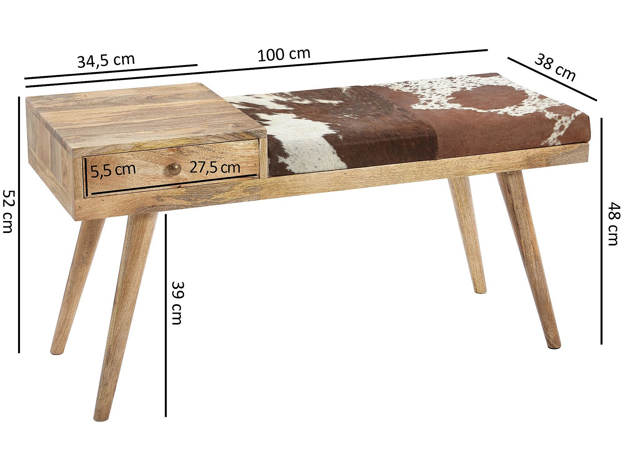 Banc Banquette Banc Ottoman Moderne En Cuir PU Noir, Bancs De Chambre Rembourrés Modernes, Repose-pieds, Banc D'intérieur For Entrée, Salon, Chambre à Coucher, Salle à Manger Bancs Bout De Lit ( Color