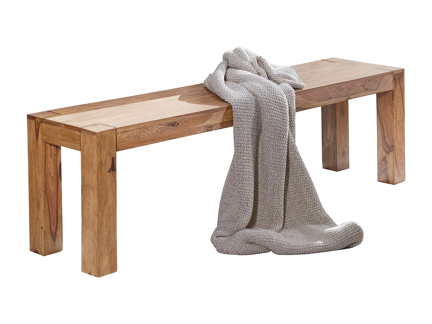 Sitzbank Massiv Akazie Holzbank Esszimmerbank Küchenbank Esszimmer ohne Lehne