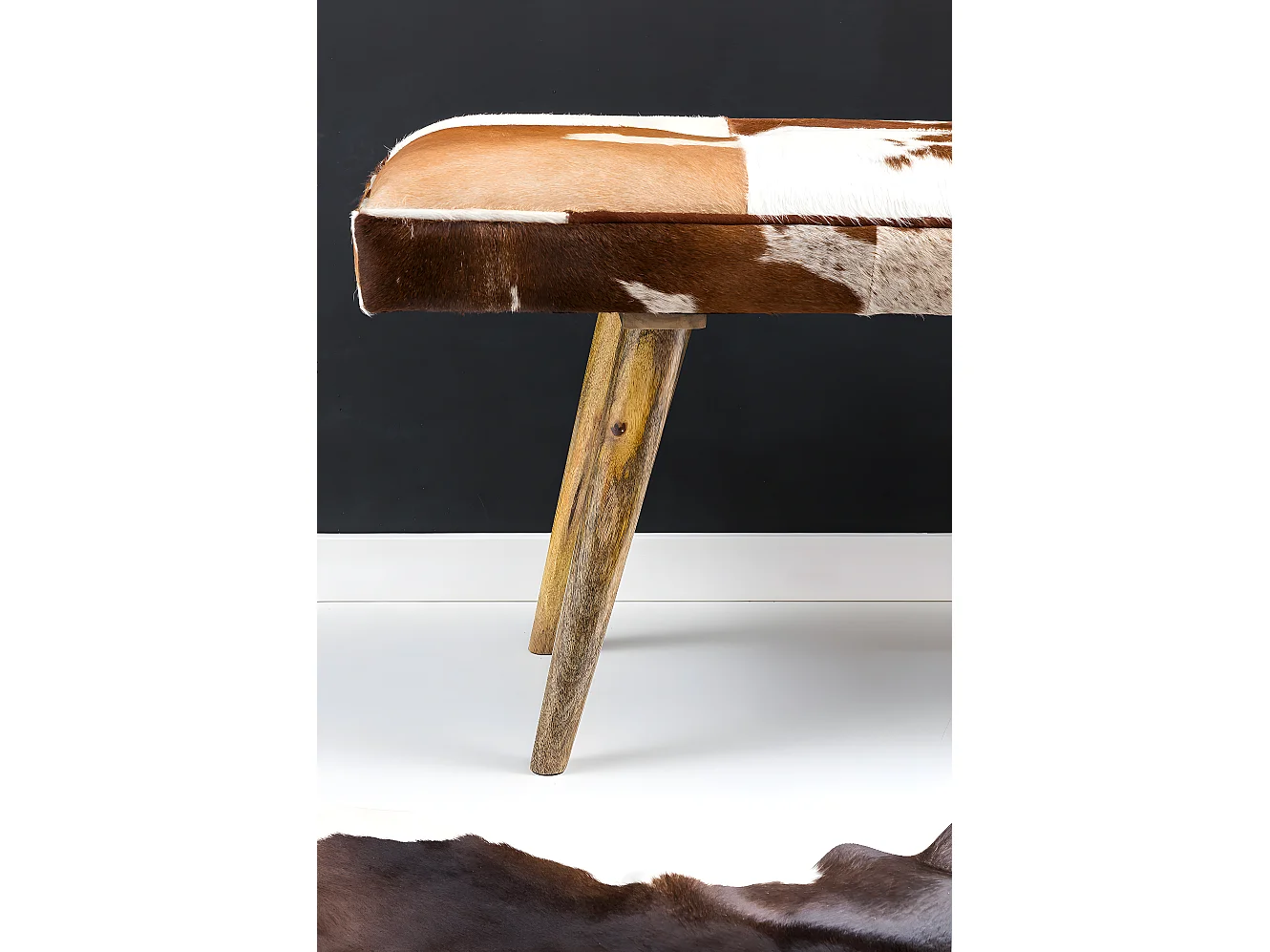 Sitzbank Ziegenfell 120cm Flurbank Polsterbank Design Bank Fell Bettbank