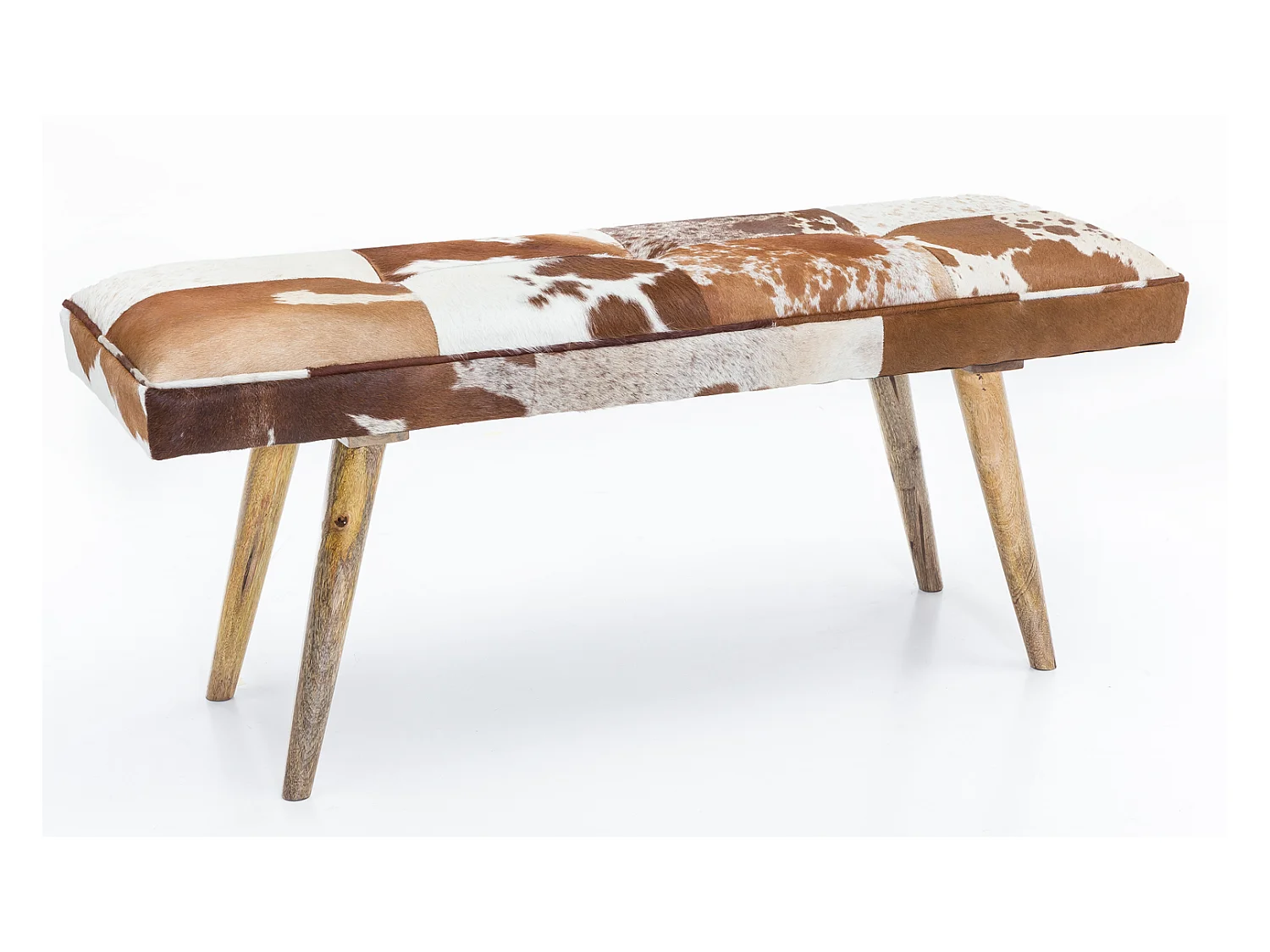 Banc en fourrure 120cm Bois Massif Rembourré Banc Banquette salle manger