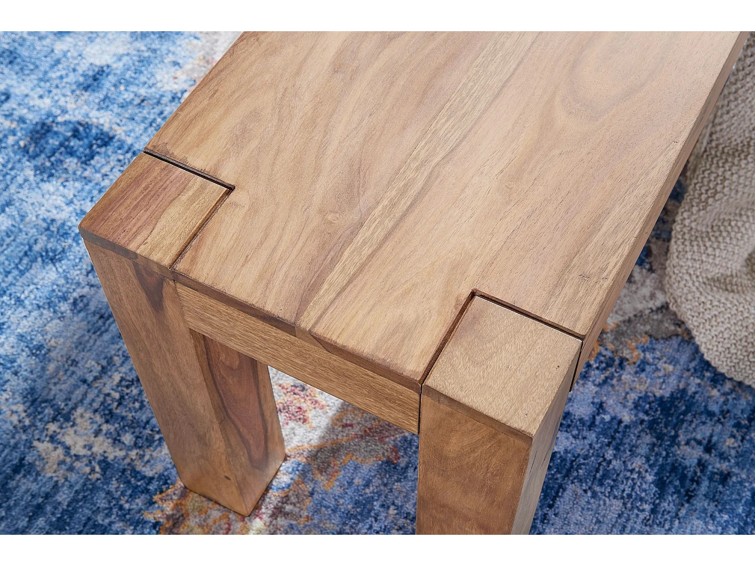 Panca da pranzo Legno Massello Acacia Stile Casa di campagna Marrone