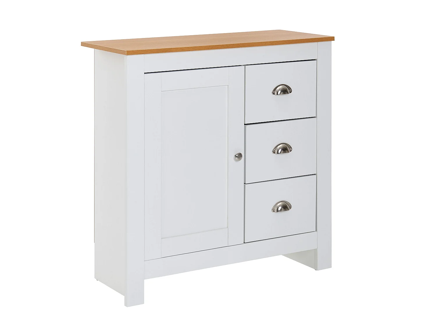 blanc / chêne 79x81x35 cm commode commode à tiroirs