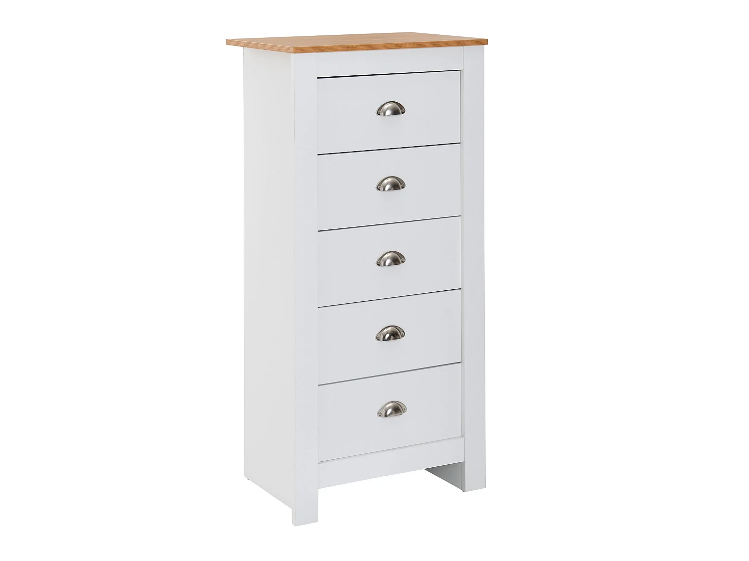 blanc / chêne 53x114x39 cm commode commode à tiroirs