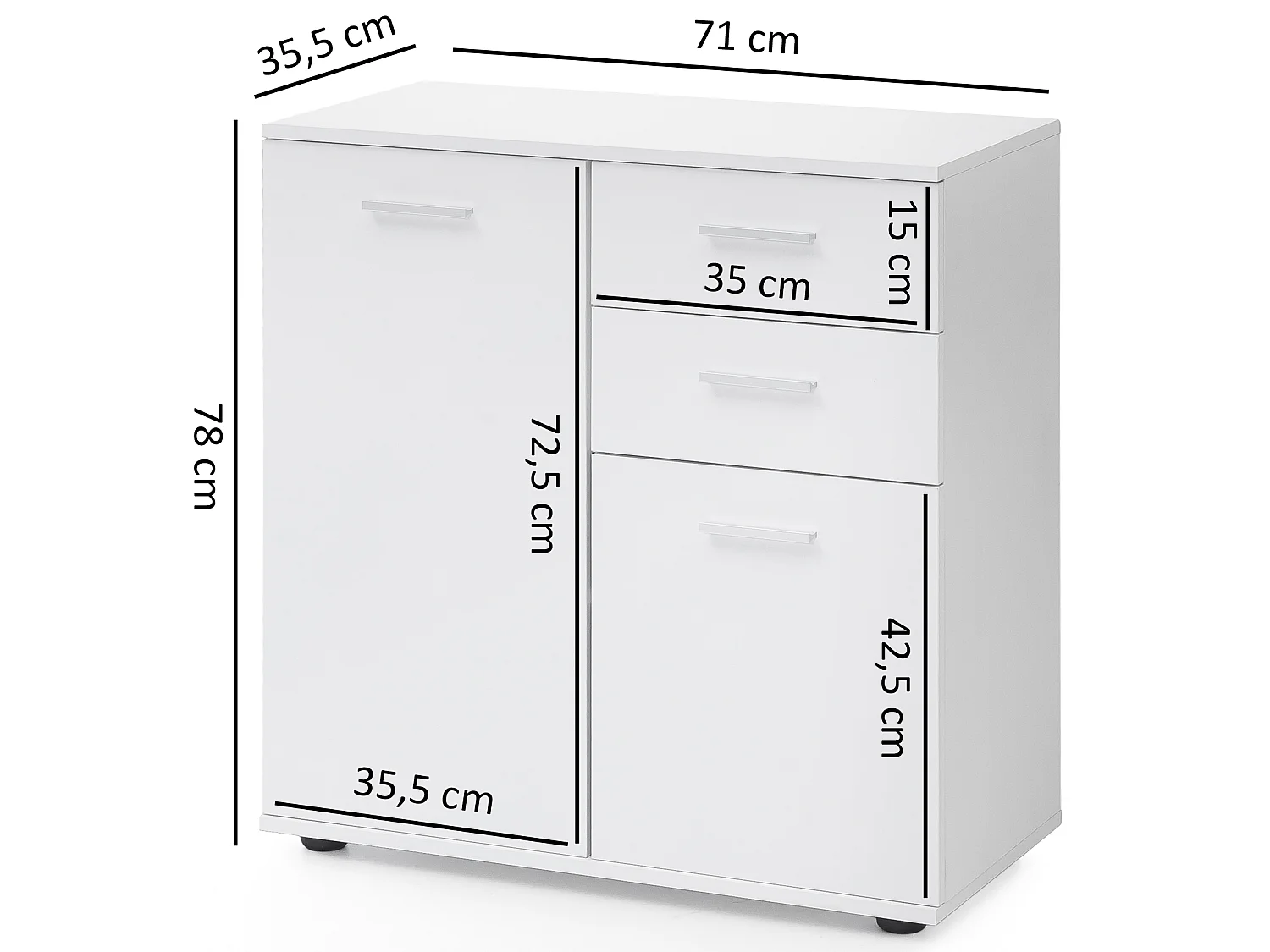 Commode SVEA buffet bois placard couloir tiroirs ameublement salle petit