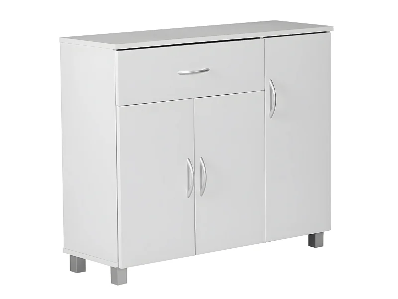 Buffet Commode 90x75x30cm 3 portes et 1 tiroir Bois Étagère fermée