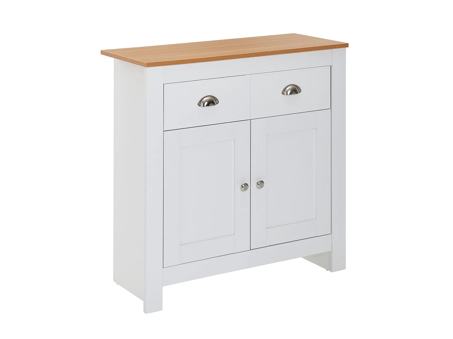 blanc / chêne 79x81x34,5 cm commode à tiroirs