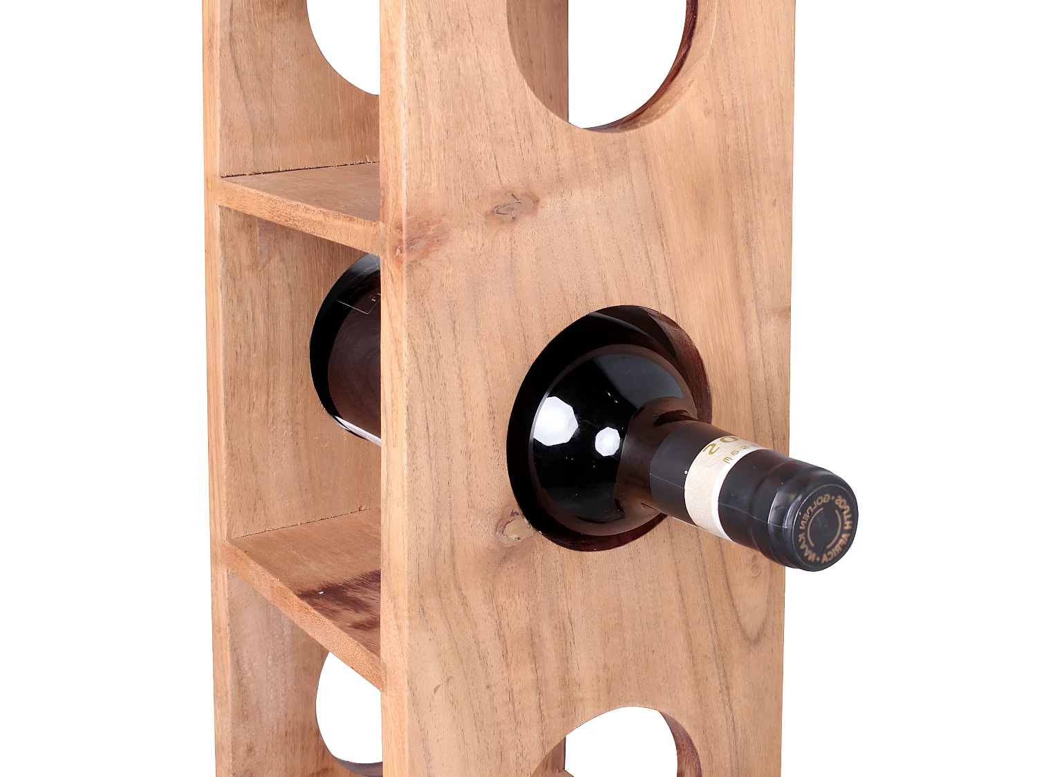 Cremagliera del vino 15 x 70 x 15 cm legno massello per 5 bottiglie