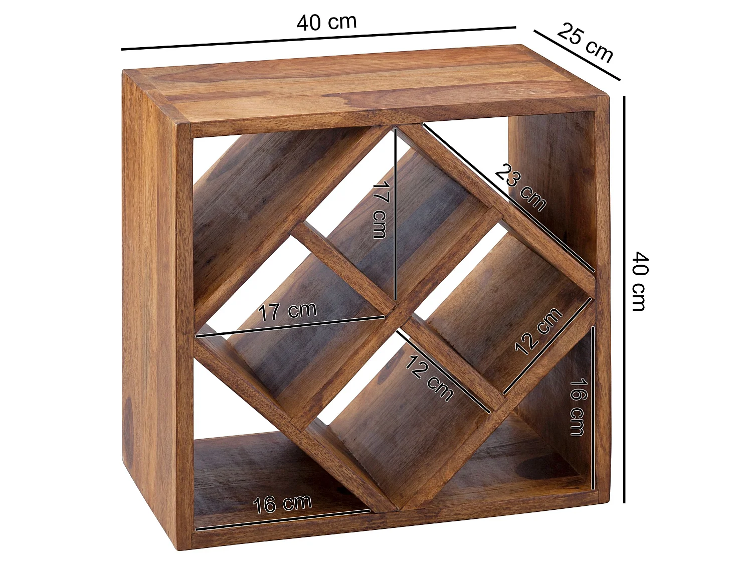 Casier à vin Bois Massif Porte-bouteilles de vin Range bouteilles 40 cm