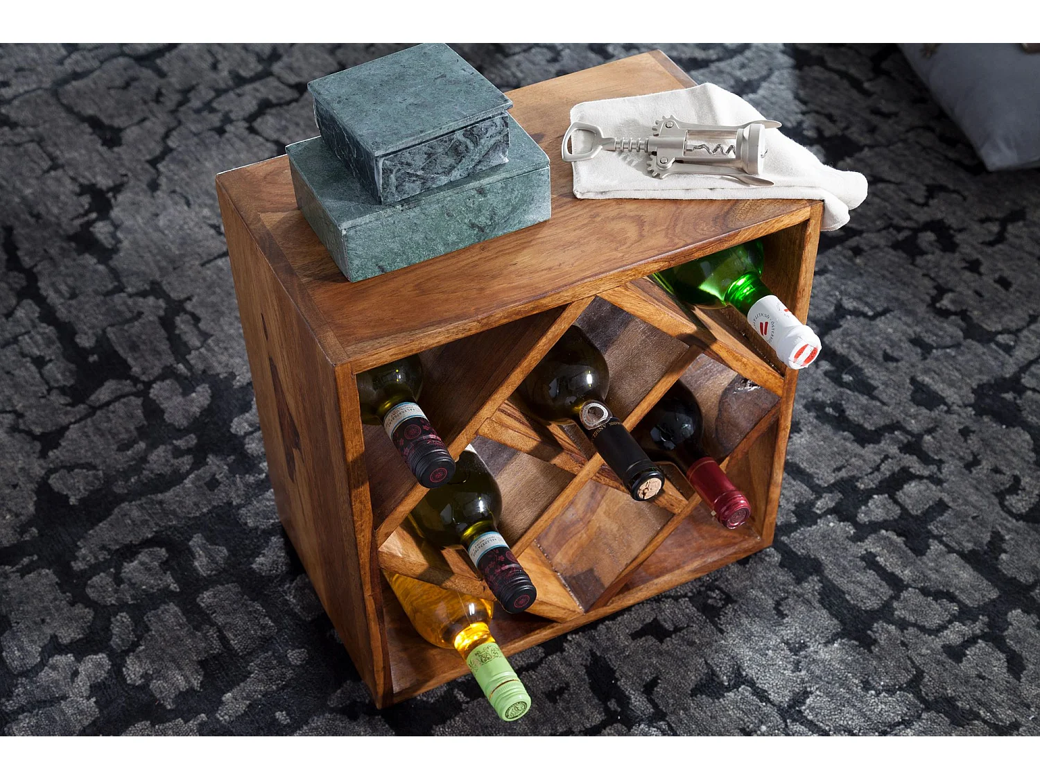 Casier à vin Bois Massif Porte-bouteilles de vin Range bouteilles 40 cm