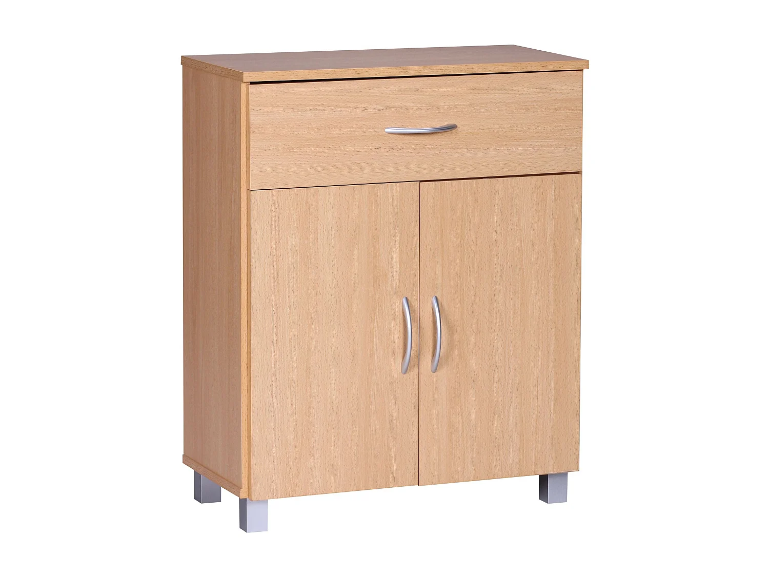 Buffet Commode 60x75x30cm 2 portes et 1 tiroir Bois Étagère fermée