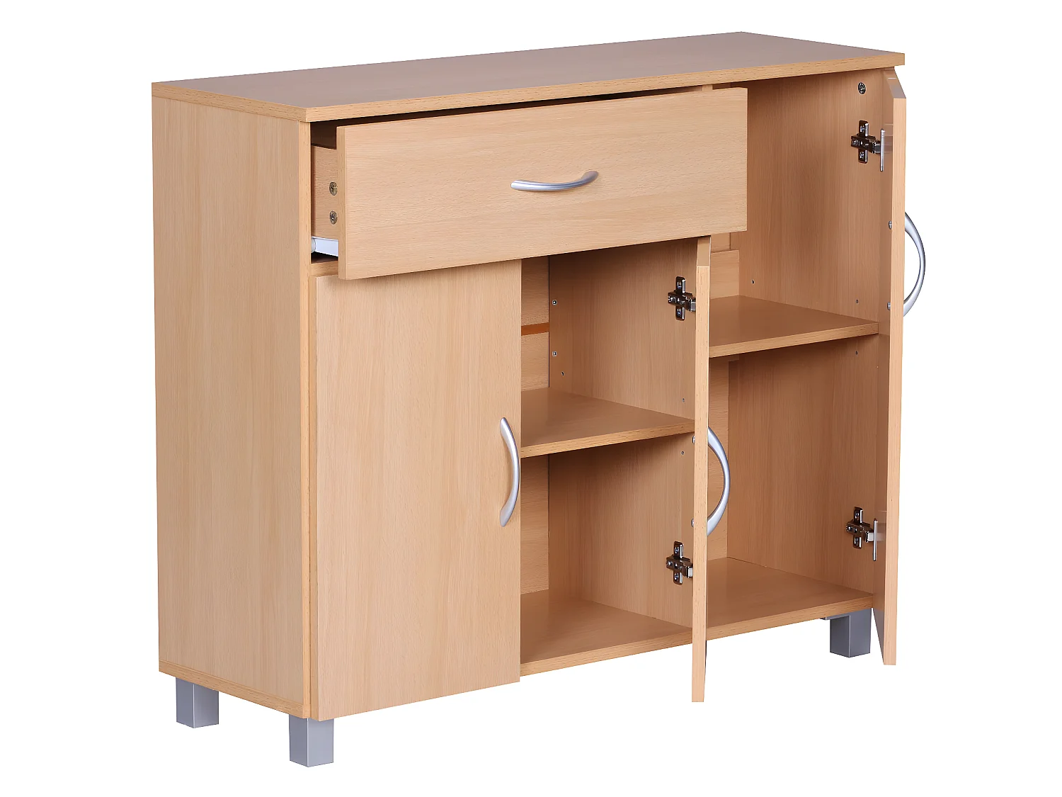 Sideboard 90x75 cm Kommode Anrichte 3 Türen 1 Schublade kleiner Schrank