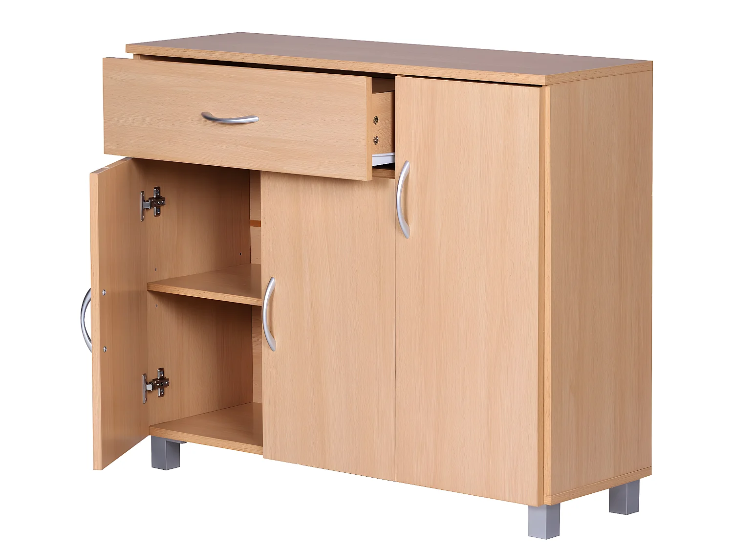 Sideboard 90x75 cm Kommode Anrichte 3 Türen 1 Schublade kleiner Schrank