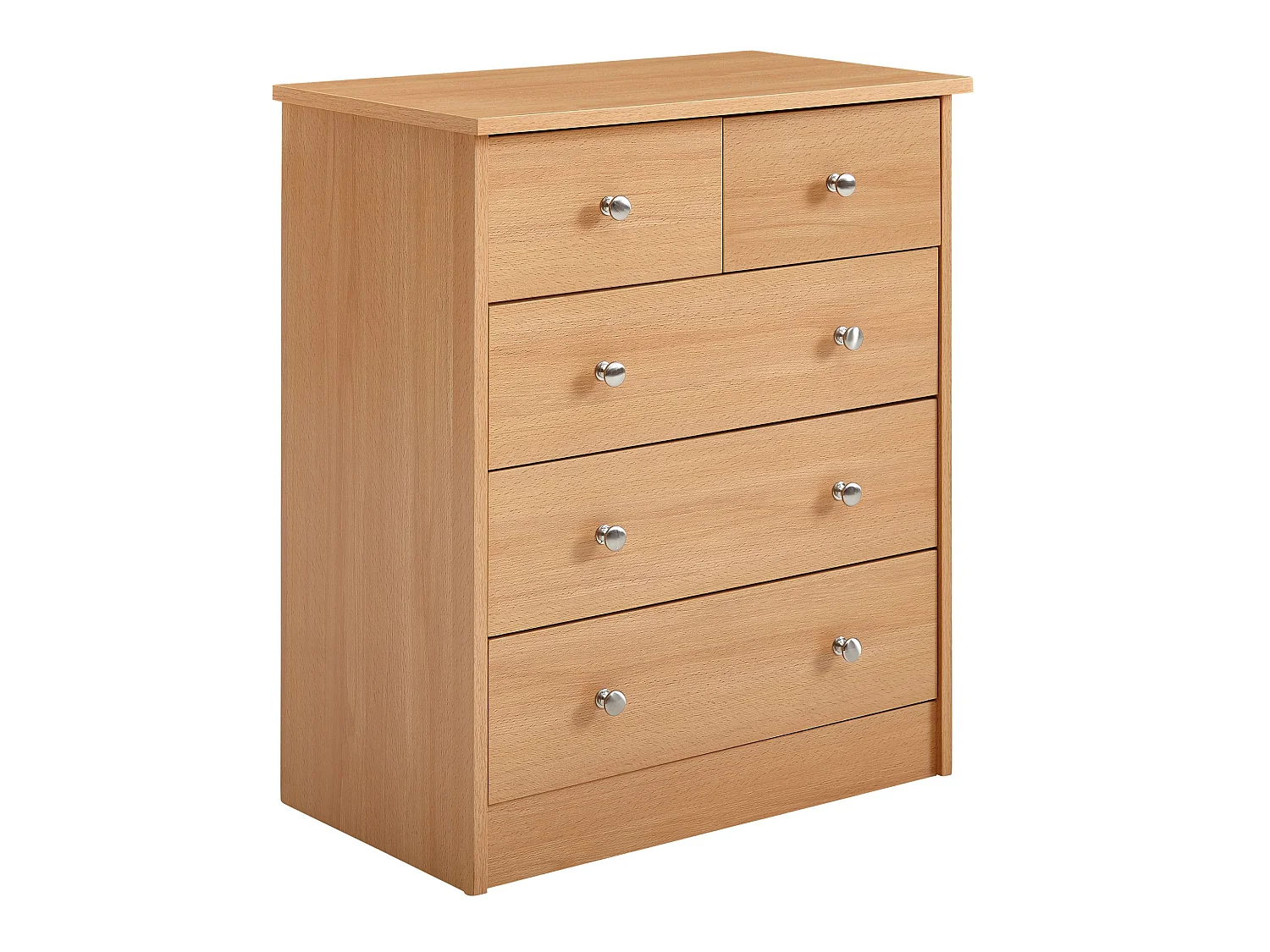 Buffet Commode 60x70x35cm avec 5 tiroirs Bois Étagère fermée Armoire