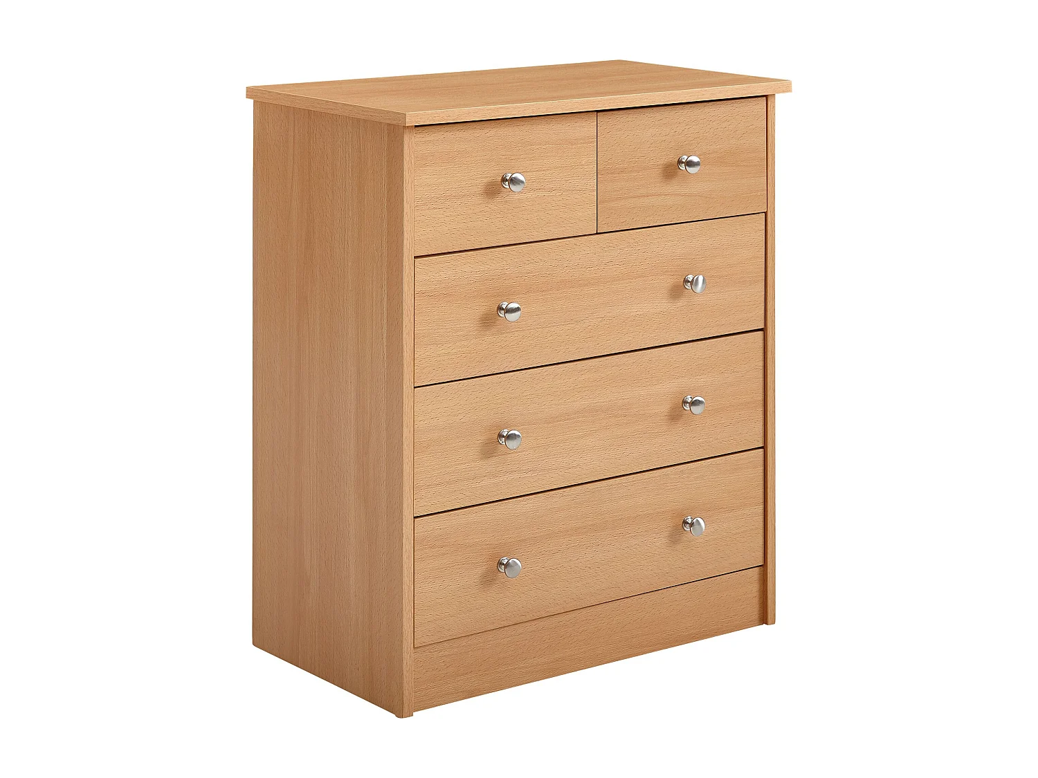 Buffet Commode 60x70x35cm avec 5 tiroirs Bois Étagère fermée Armoire