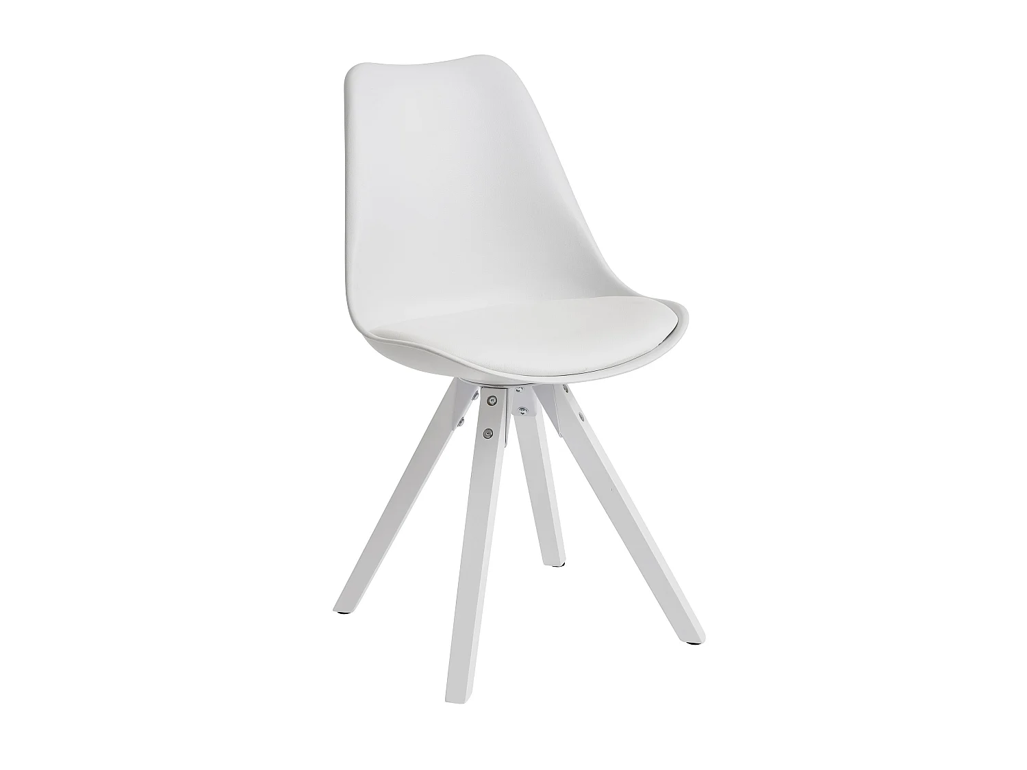 2er Set Retro Esszimmerstuhl Weiße Beine Polsterstuhl Küchenstuhl Kunstleder