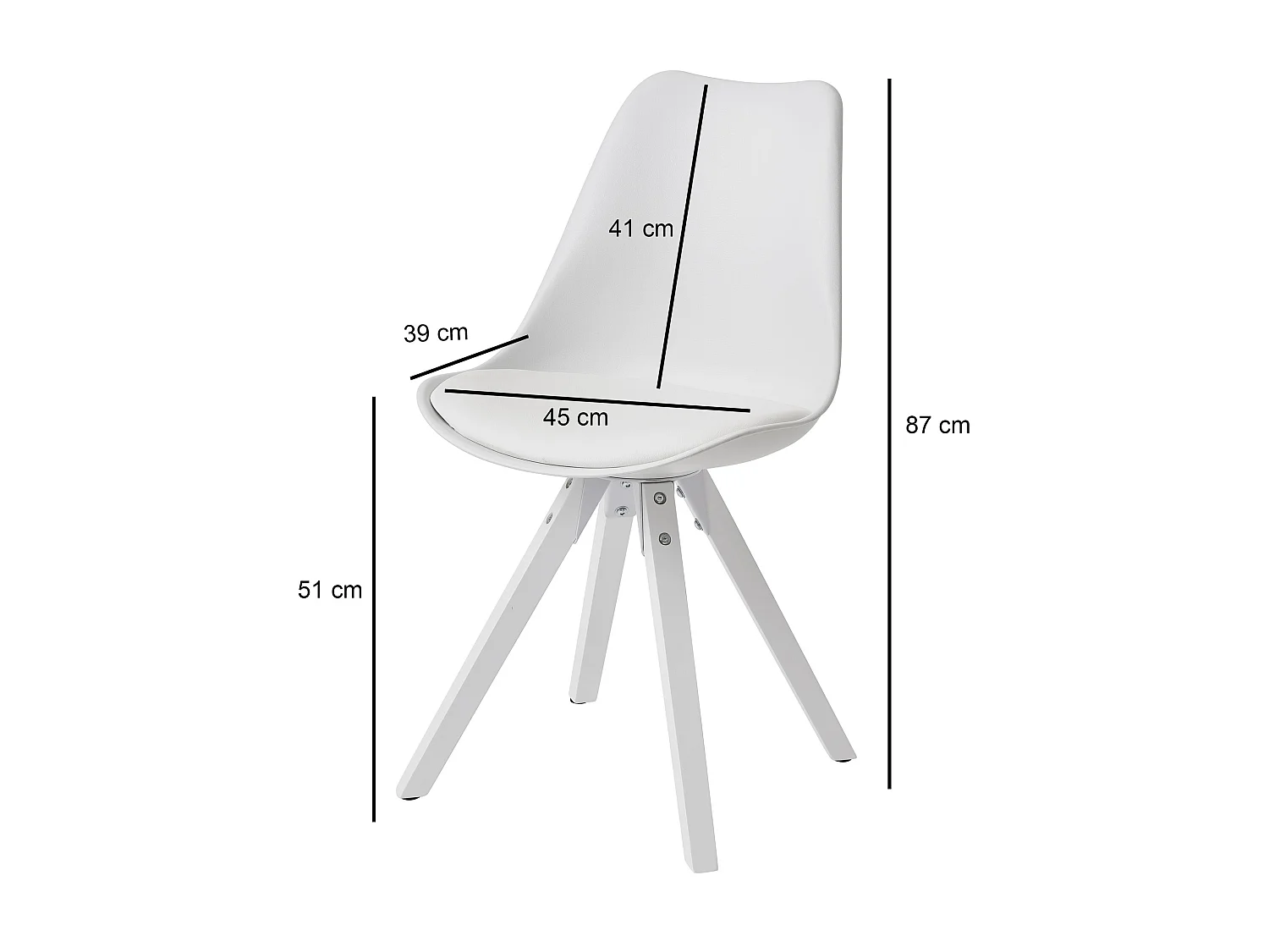 2er Set Retro Esszimmerstuhl Weiße Beine Polsterstuhl Küchenstuhl Kunstleder