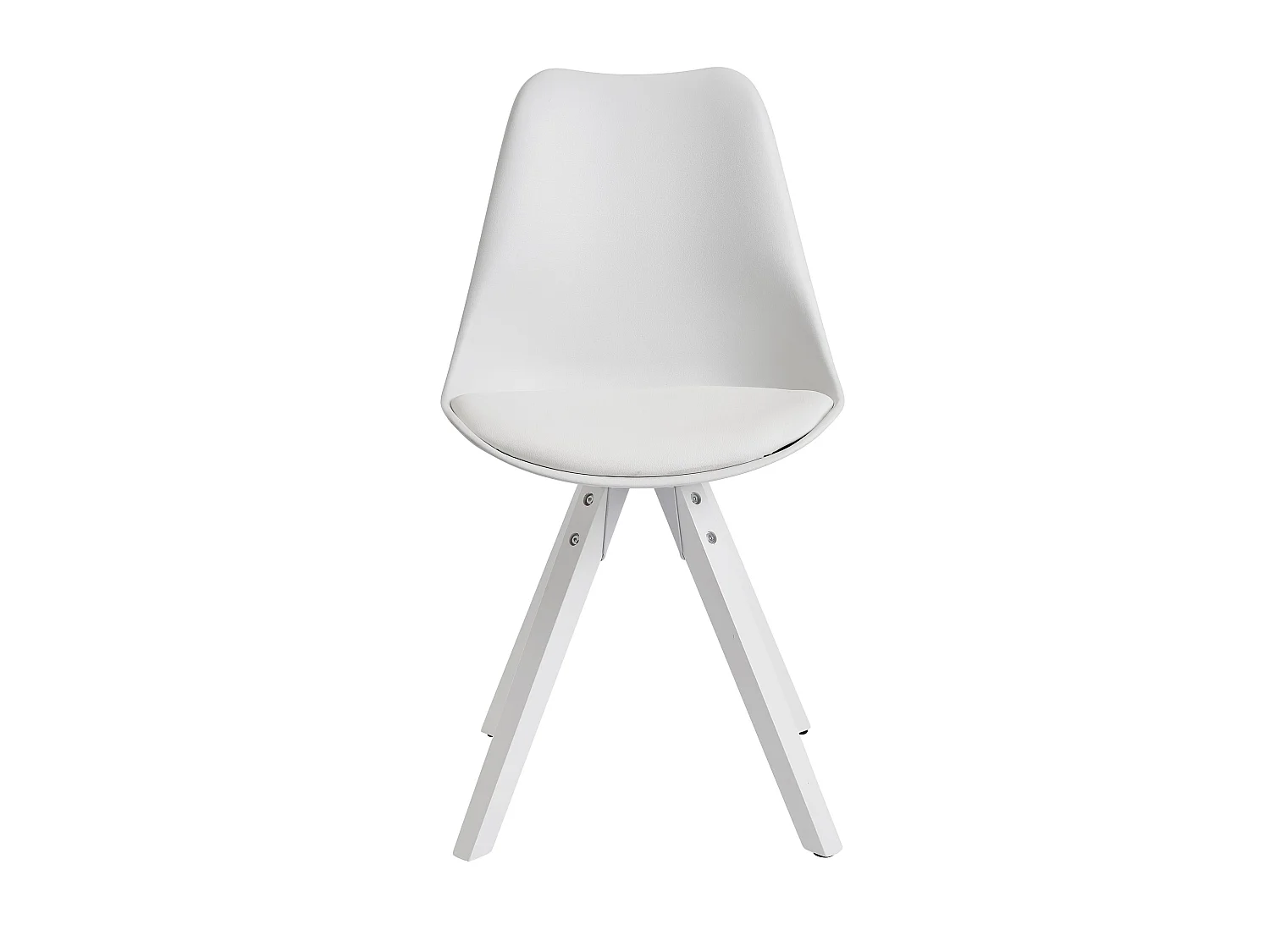 2er Set Retro Esszimmerstuhl Weiße Beine Polsterstuhl Küchenstuhl Kunstleder