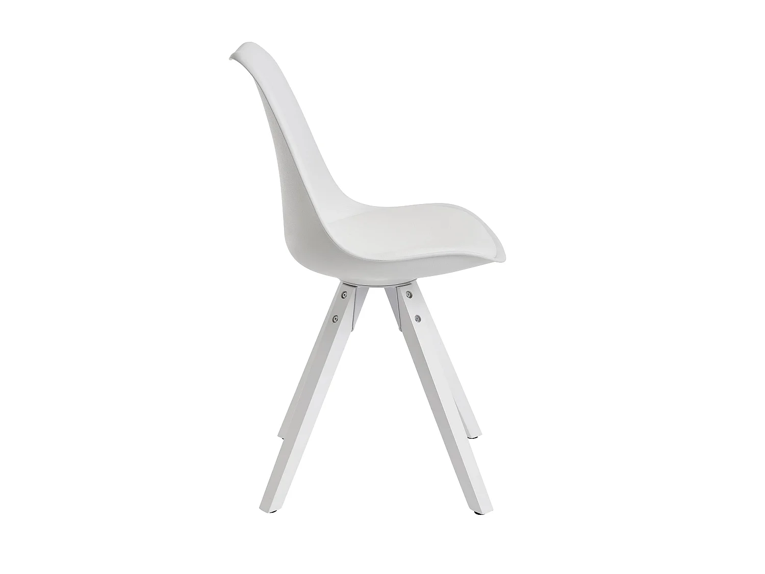 2er Set Retro Esszimmerstuhl Weiße Beine Polsterstuhl Küchenstuhl Kunstleder