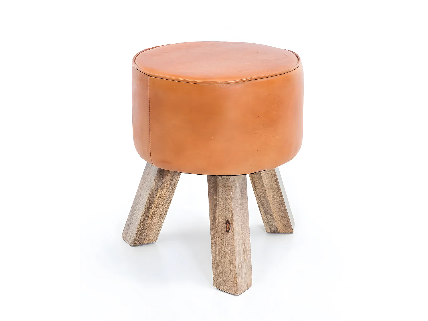 Sitzhocker FB45553 Holz 37x45x37 cm Modern Design Hocker mit Leder
