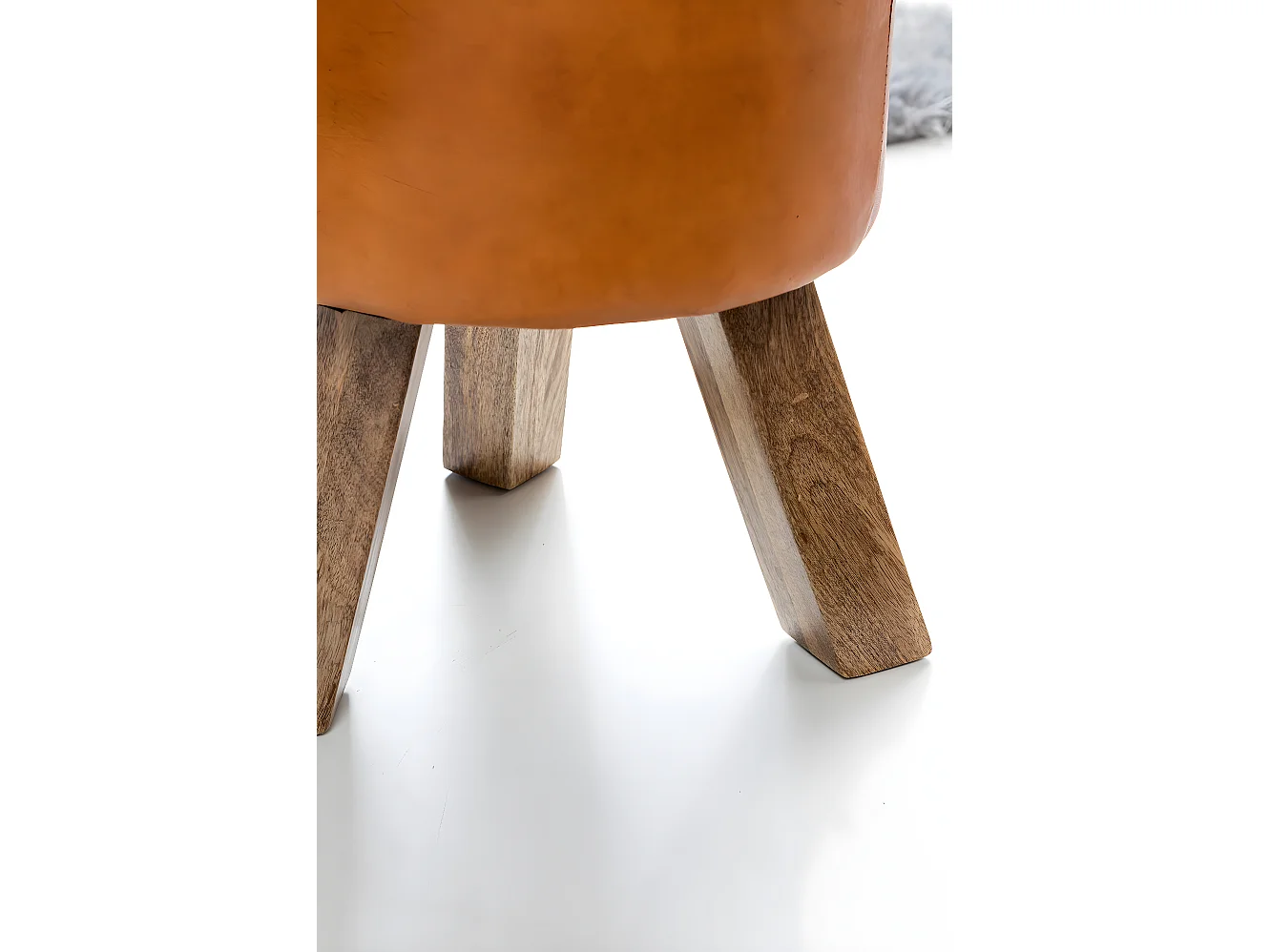 Sitzhocker FB45553 Holz 37x45x37 cm Modern Design Hocker mit Leder