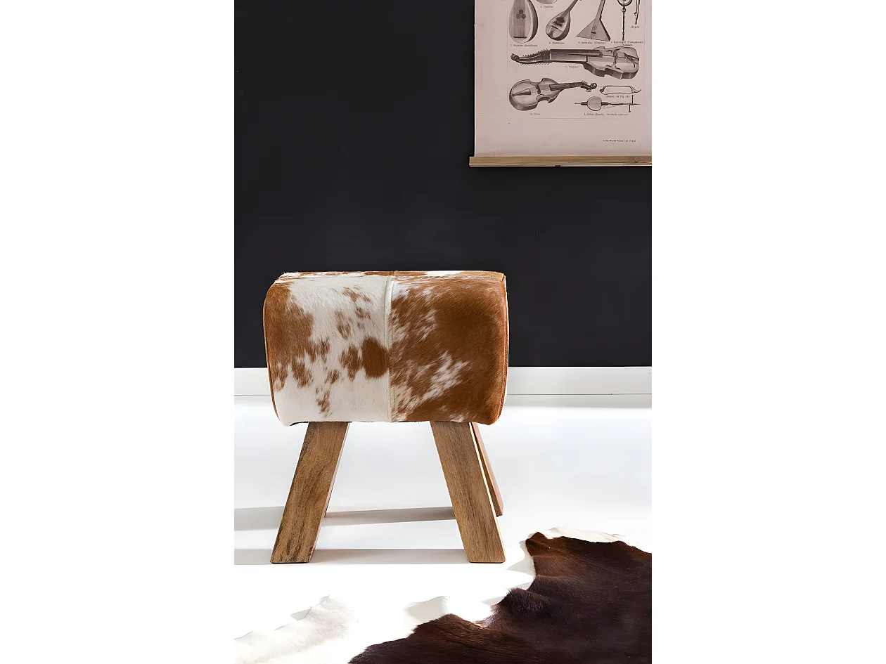 Design Sitzhocker Springbock Fußhocker Turnhocker Turnbock Pferd Leder Jeans
