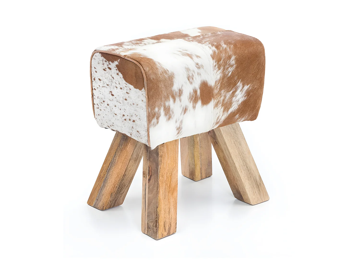 Tabouret Petit 30x47x40 cm Bois Massif Ottoman Rembourré Rétro Séjour
