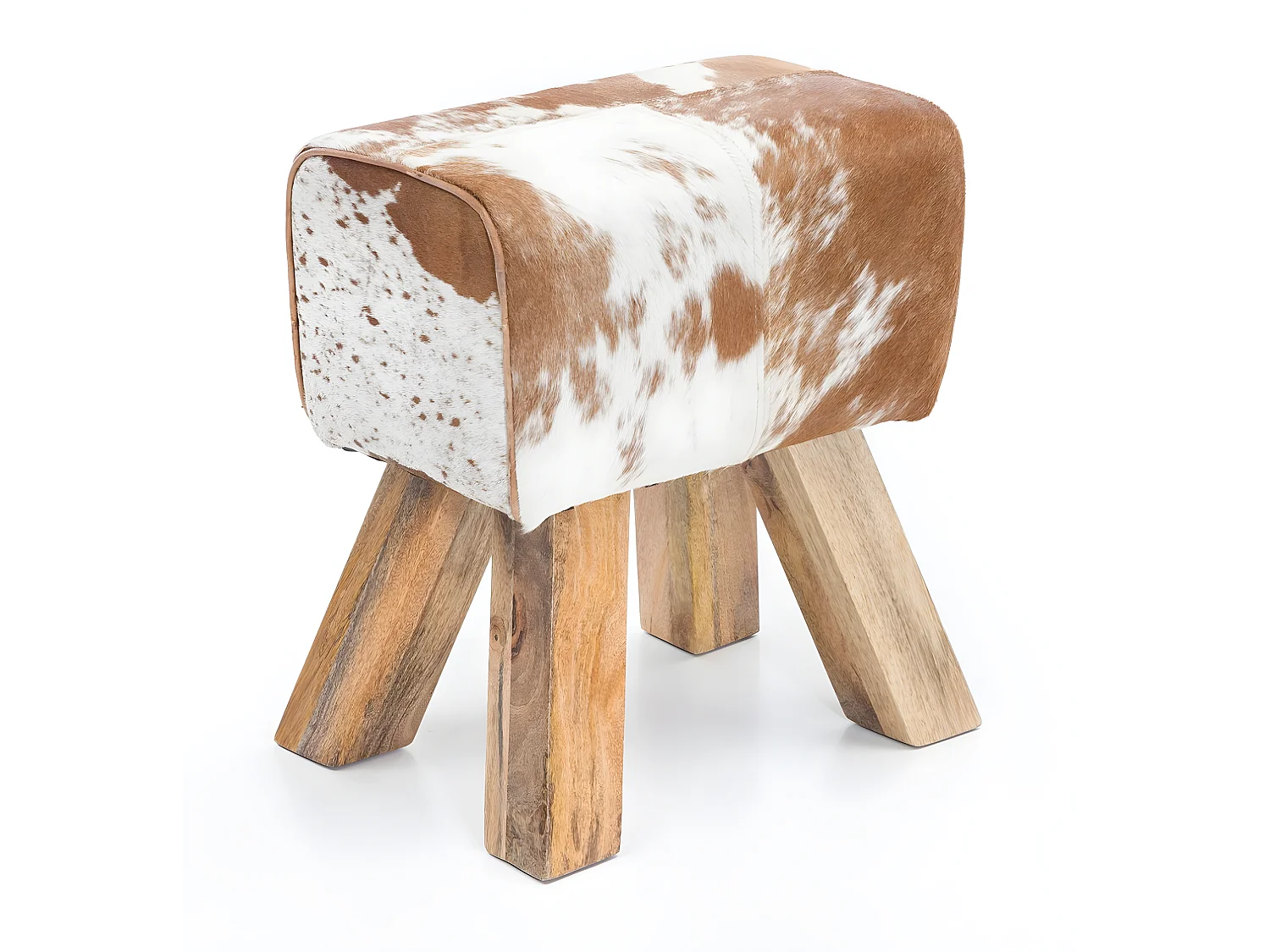 Tabouret Petit 30x47x40 cm Bois Massif Ottoman Rembourré Rétro Séjour
