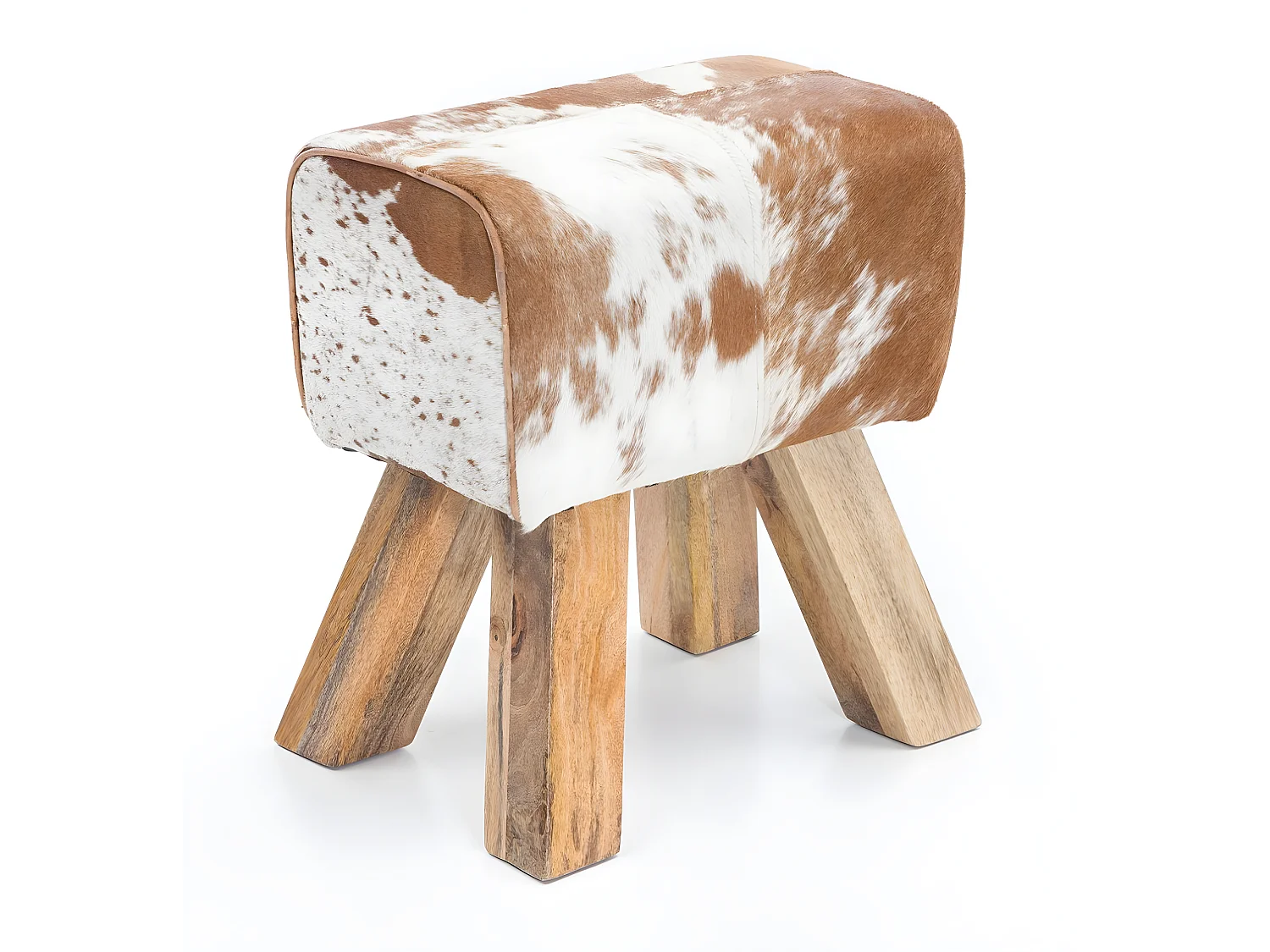 Tabouret Petit 30x47x40 cm Bois Massif Ottoman Rembourré Rétro Séjour