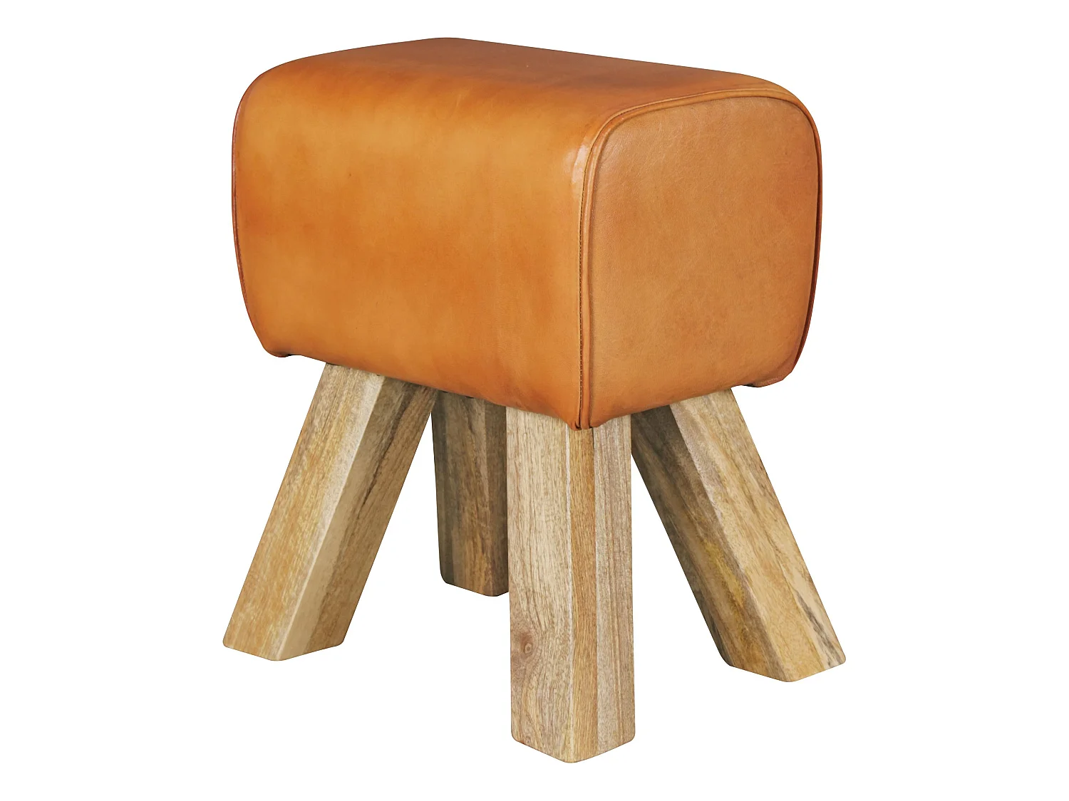 Tabouret Petit 30x47x40 cm Bois Massif Ottoman Rembourré Rétro Séjour
