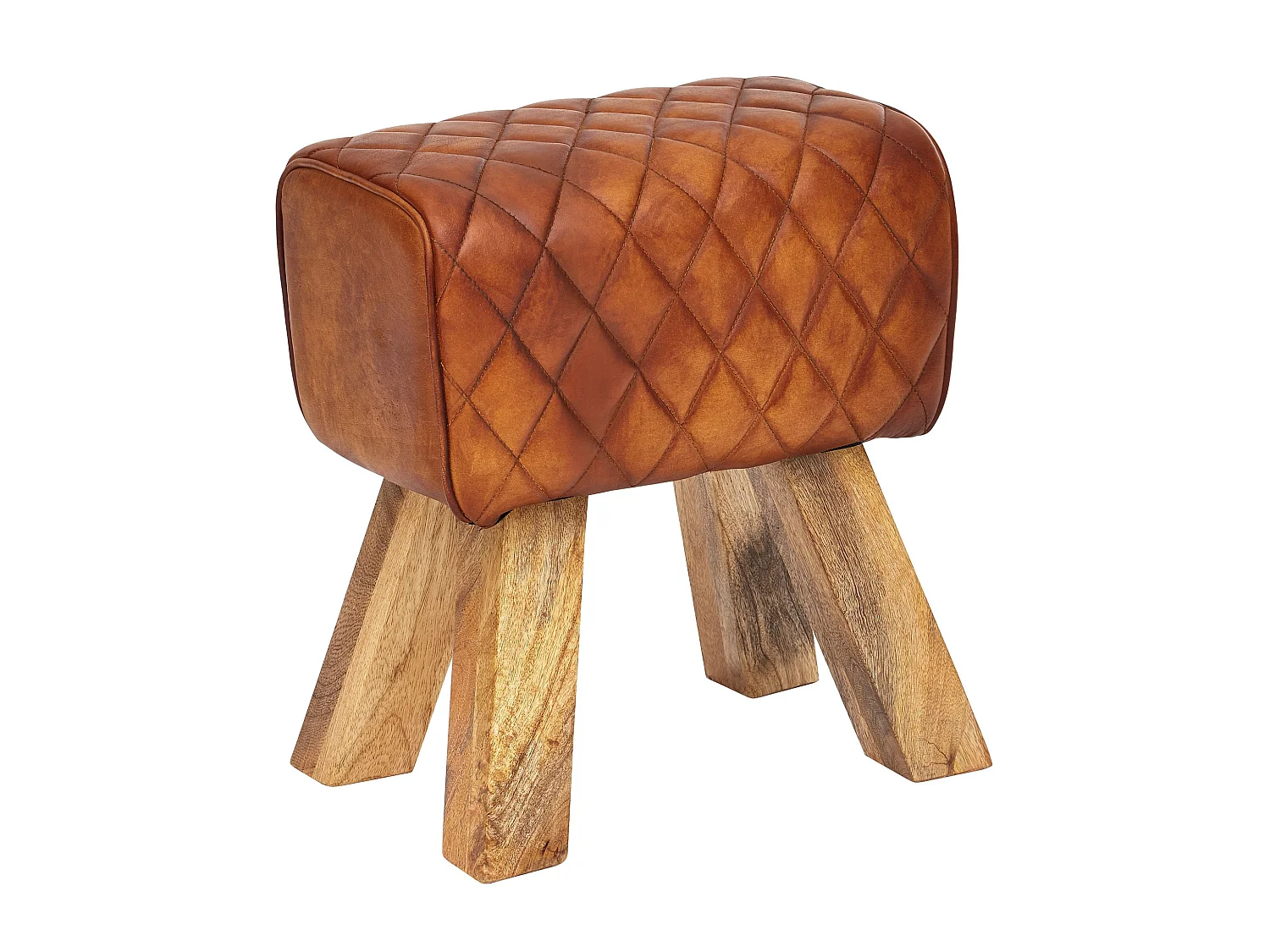 ottoman en cuir véritable 40x48x27 cm ottoman en cuir tabouret en bois massif marron