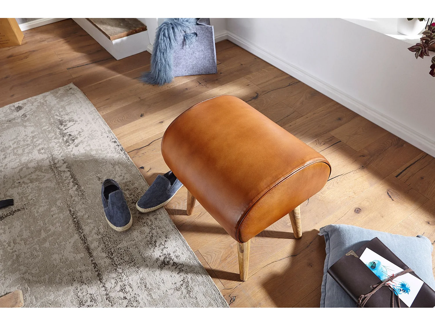 sgabello 45x53x40 cm marrone vera pelle sgabello in legno sgabello in pelle massiccia