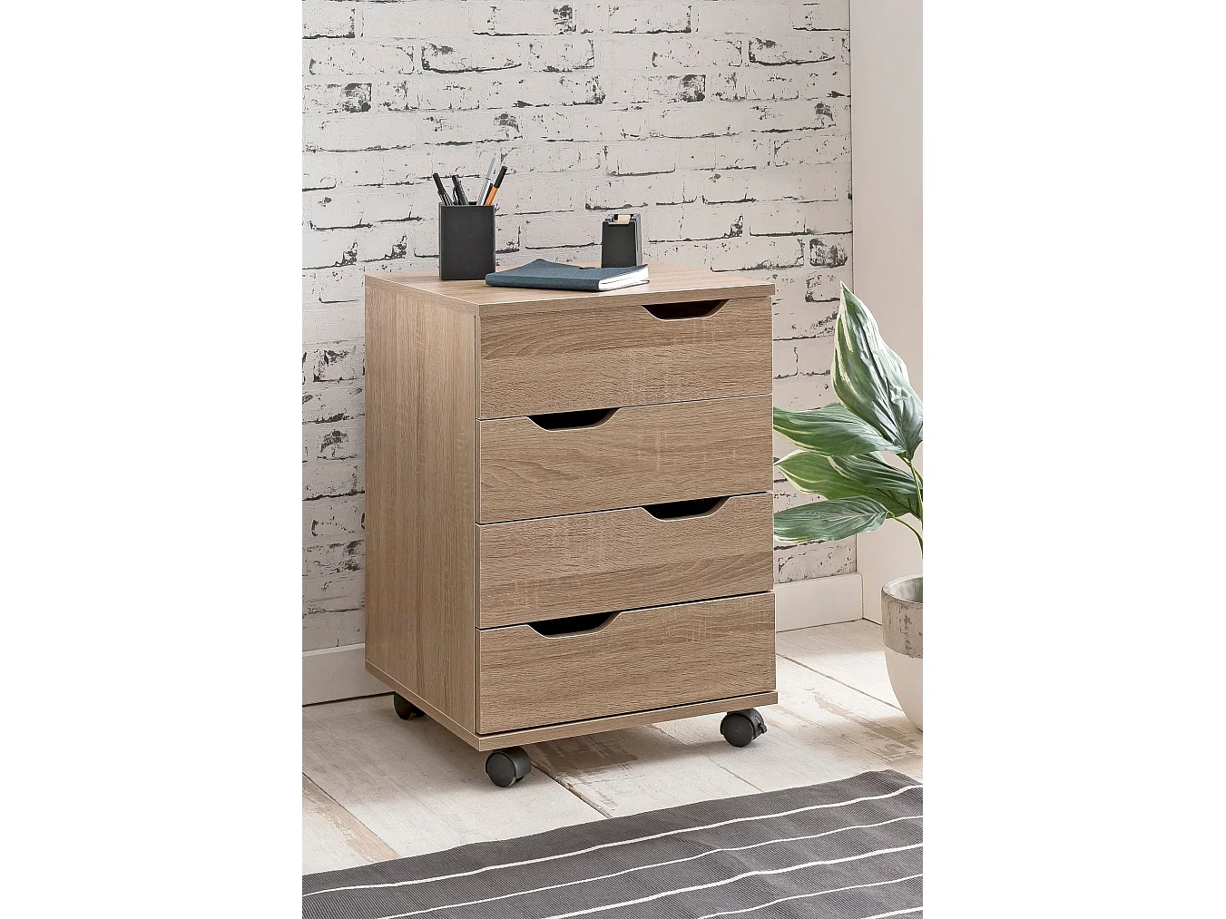 Rollcontainer SV51850 Schreibtischcontainer 40 x 60 x 40 cm Holz Büro