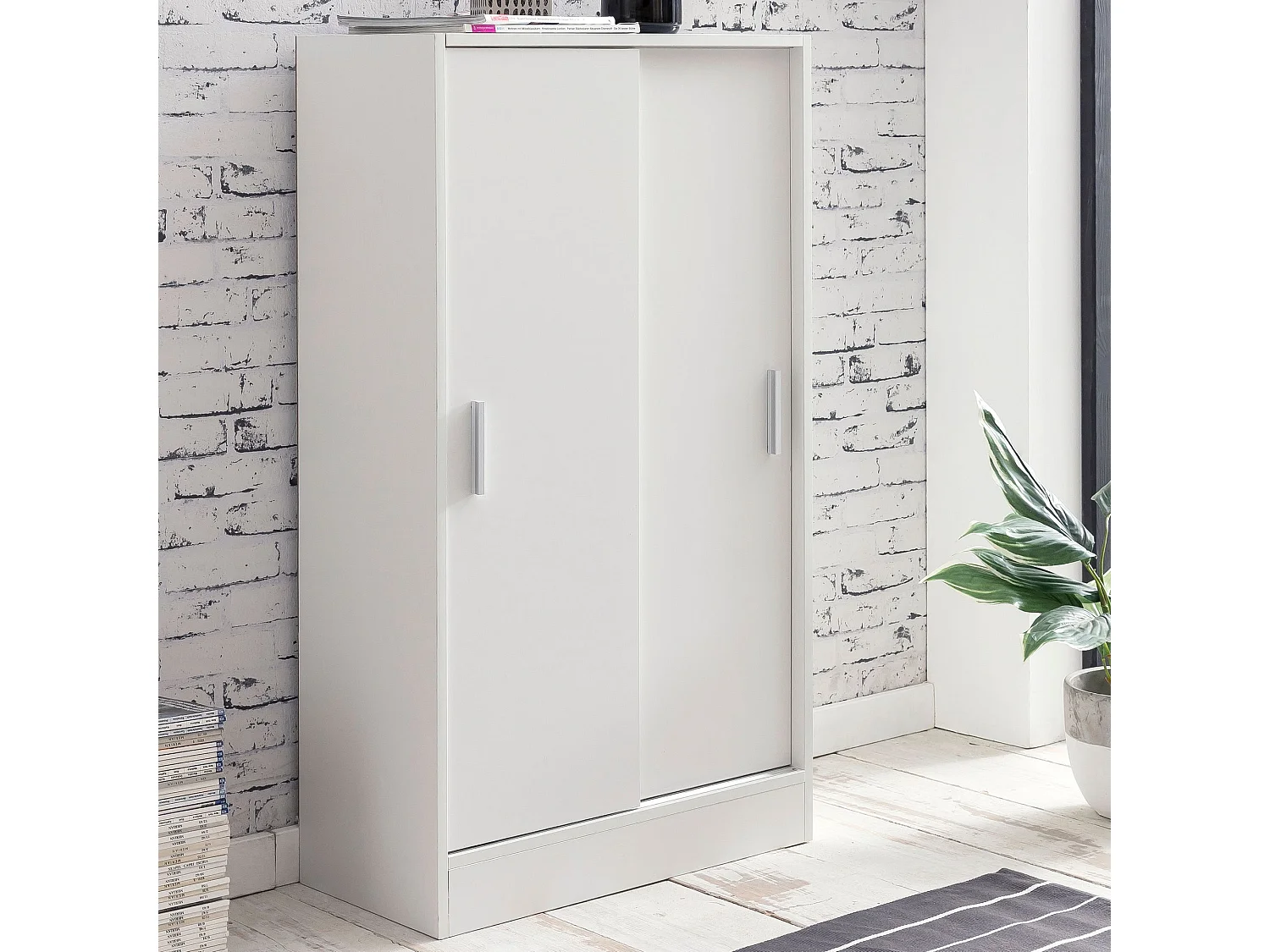 Mobiletto Ufficio Bianco 60x107,5x28,5 cm Credenza Buffet con 2 Ante