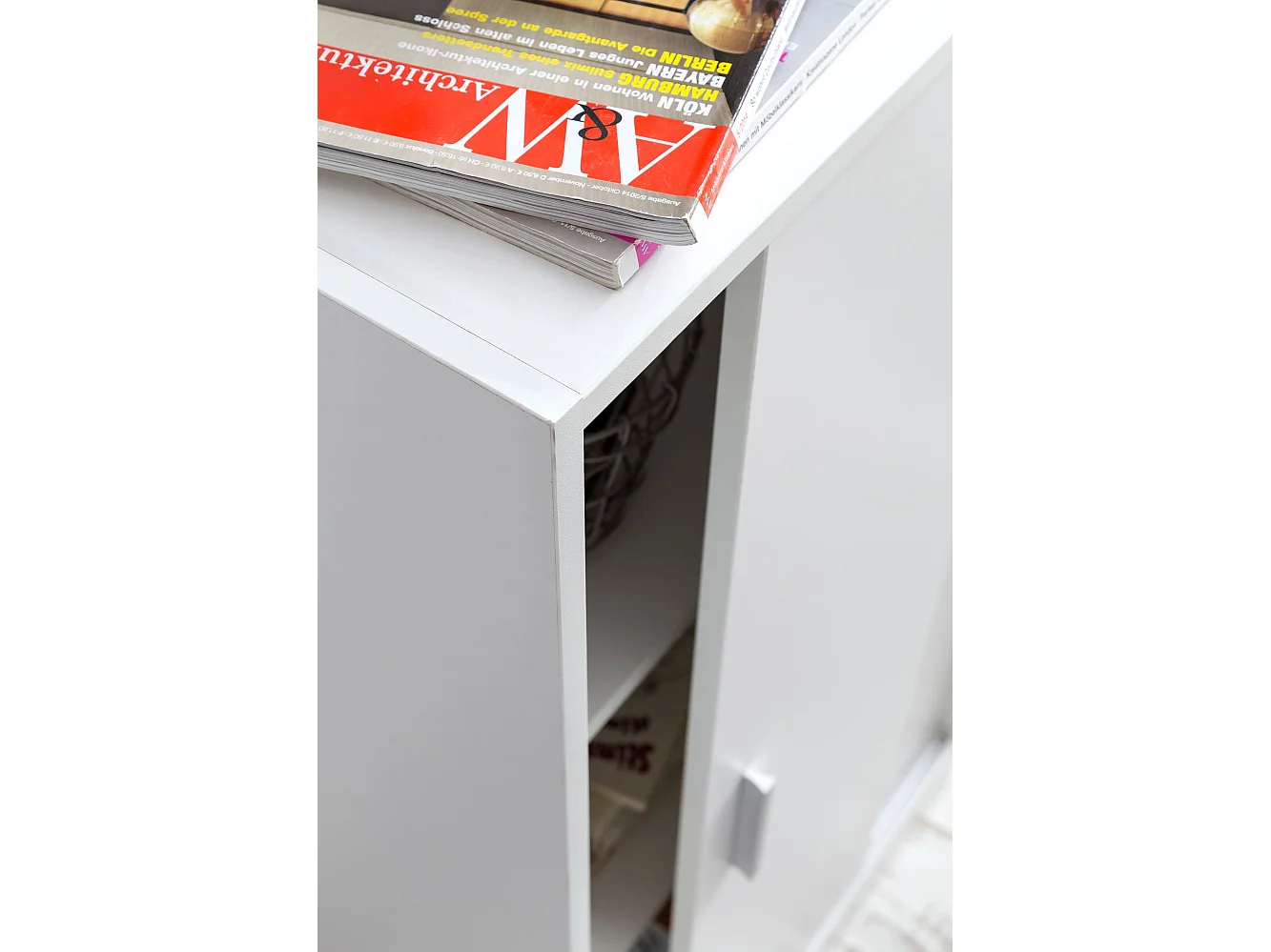 Mobiletto Ufficio Bianco 60x107,5x28,5 cm Credenza Buffet con 2 Ante