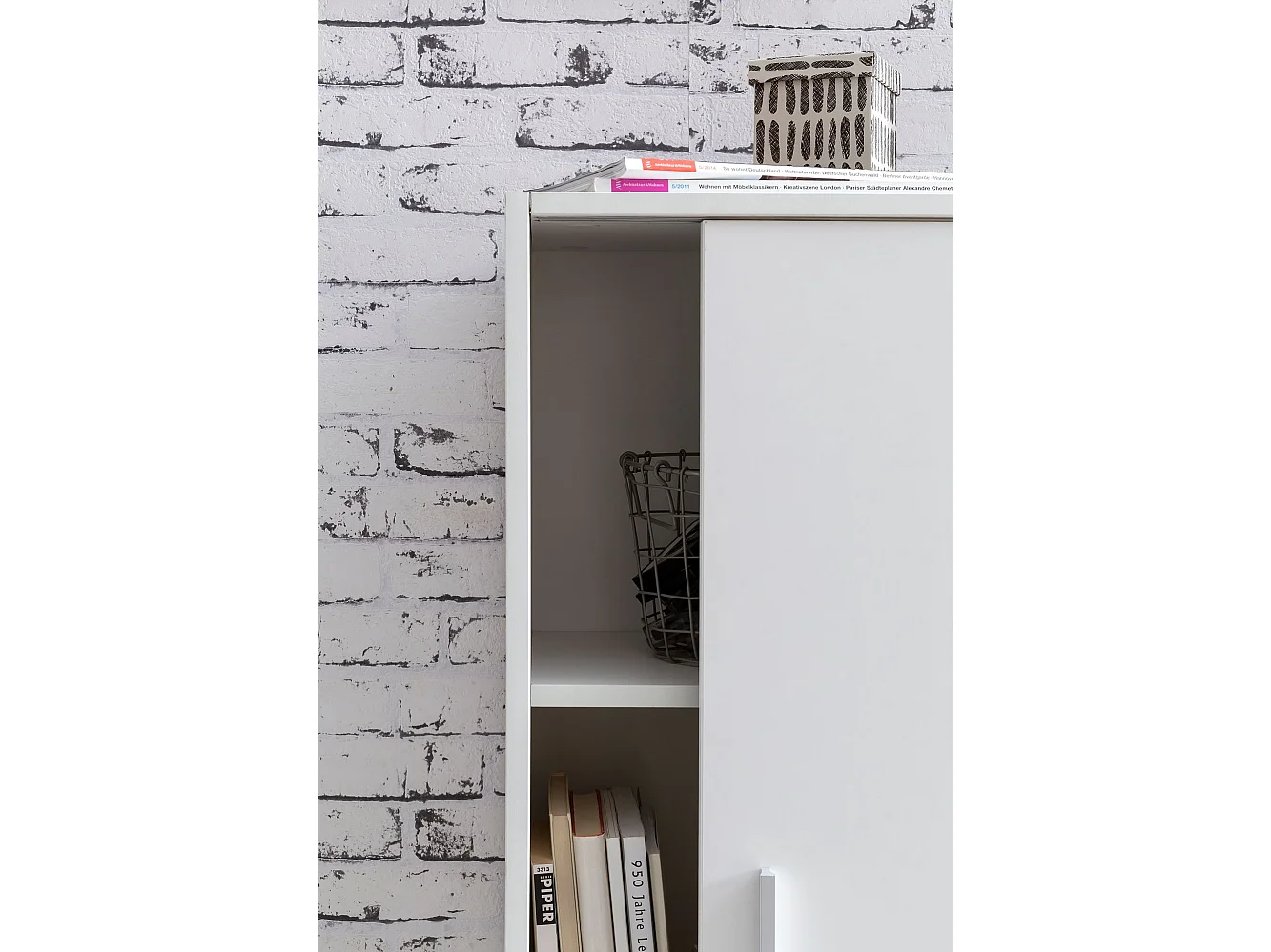 Mobiletto Ufficio Bianco 60x107,5x28,5 cm Credenza Buffet con 2 Ante