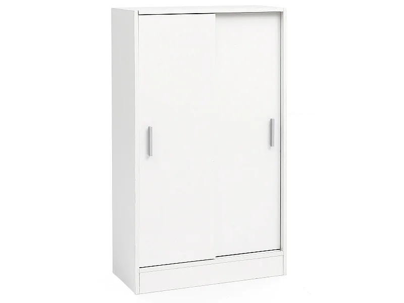 Commode avec 2 portes Armoire 60x107,5x28,5 cm Blanche Buffet Cabinet