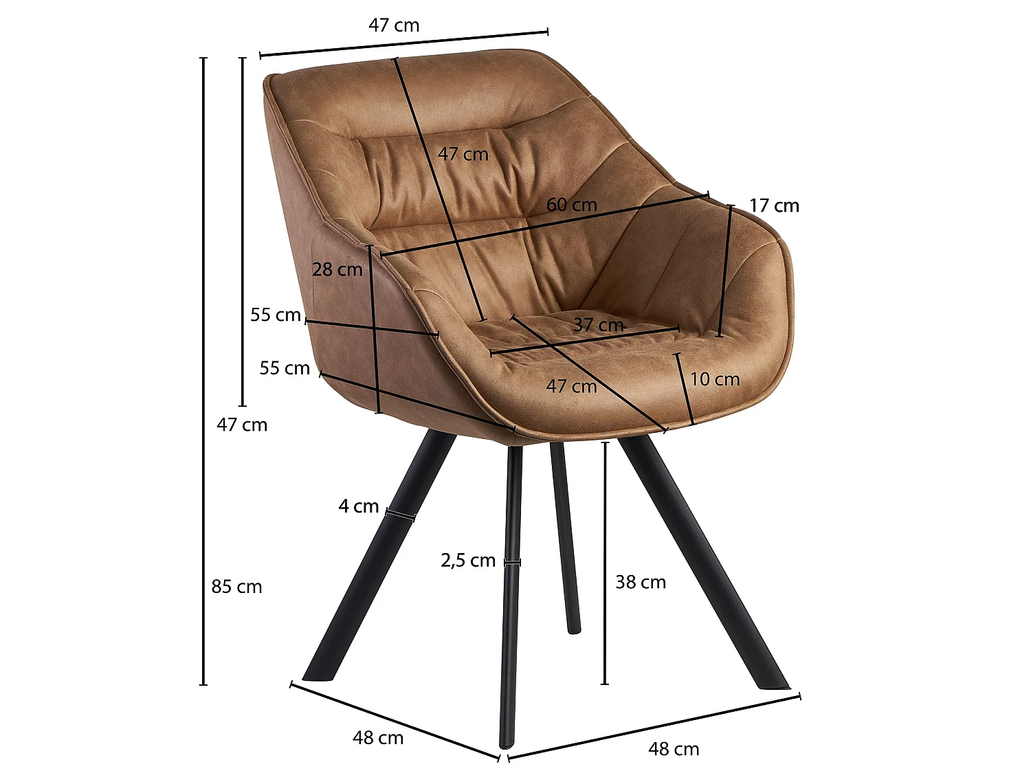 Esszimmerstuhl Wildlederoptik Küchenstuhl Stoff Schalenstuhl Stuhl 110kg