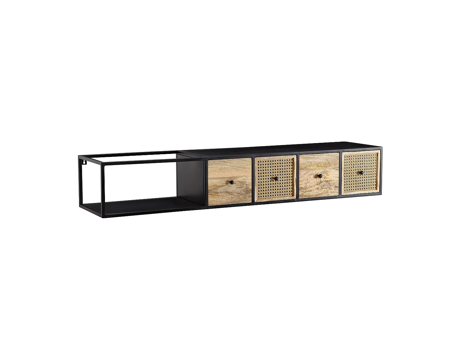 TV Schrank  Lowboard Hängend 150x25x35 cm Fernsehkommode Holz Metall