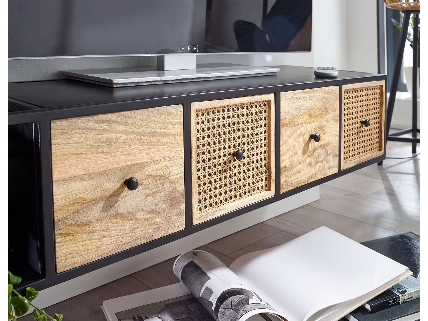 Mobile Porta TV Sospeso 150x25x35 cm Legno Soggiorno Lowboard Rovere