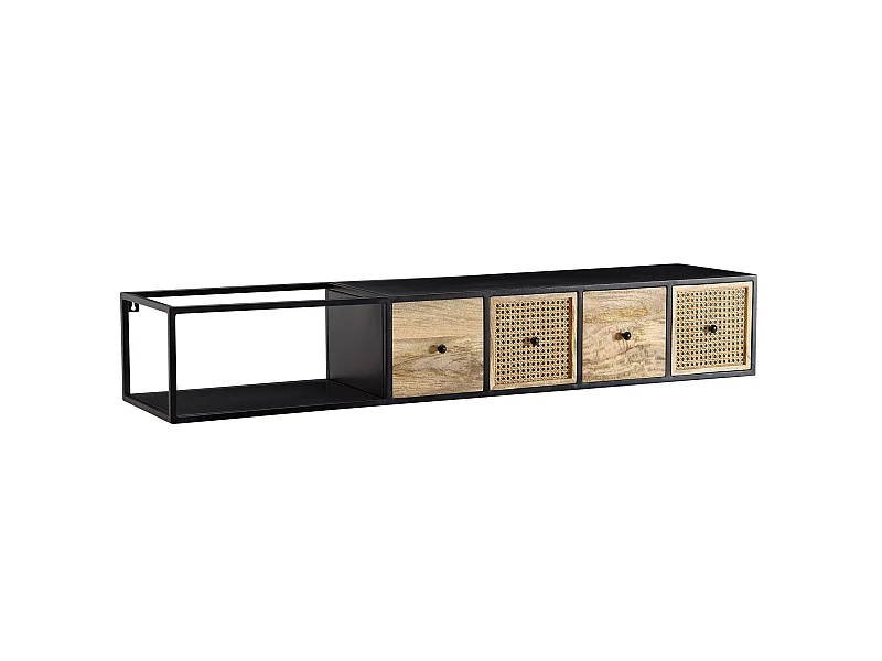 Mobile Porta TV Sospeso 150x25x35 cm Legno Soggiorno Lowboard Rovere