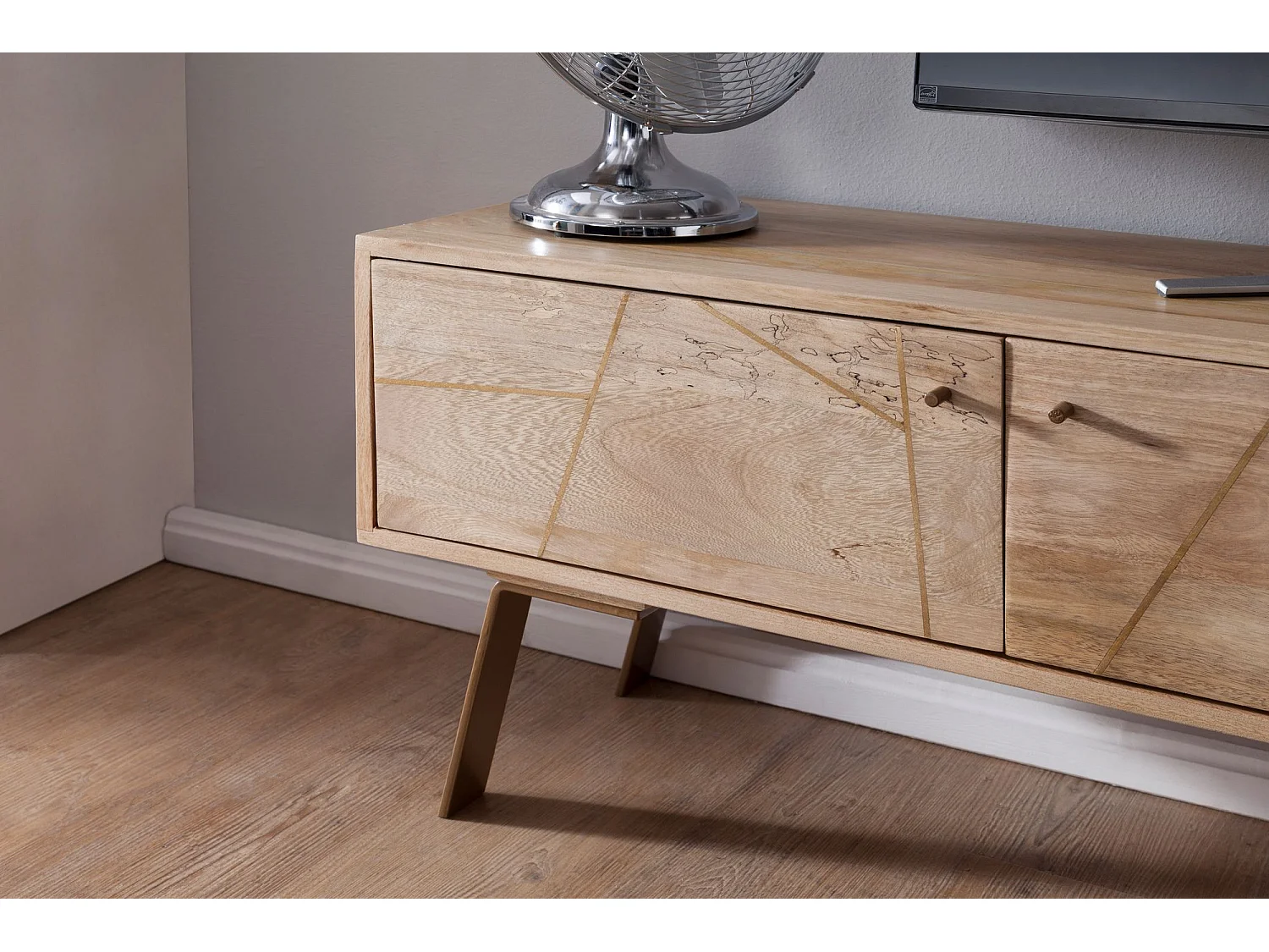 TV Lowboard SIKAR Massivholz Fernsehkommode Landhaus Fernsehschrank groß