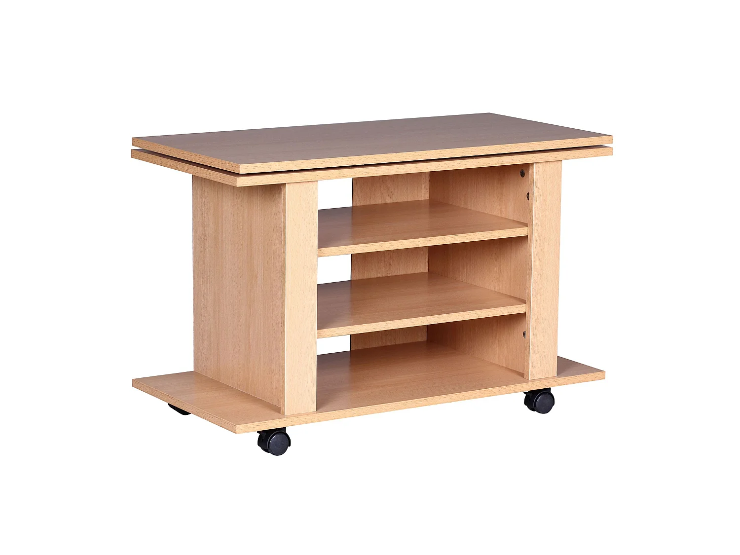 Mobile Porta TV 75x51x38 cm Legno Soggiorno con 3 Vani Portaoggetti