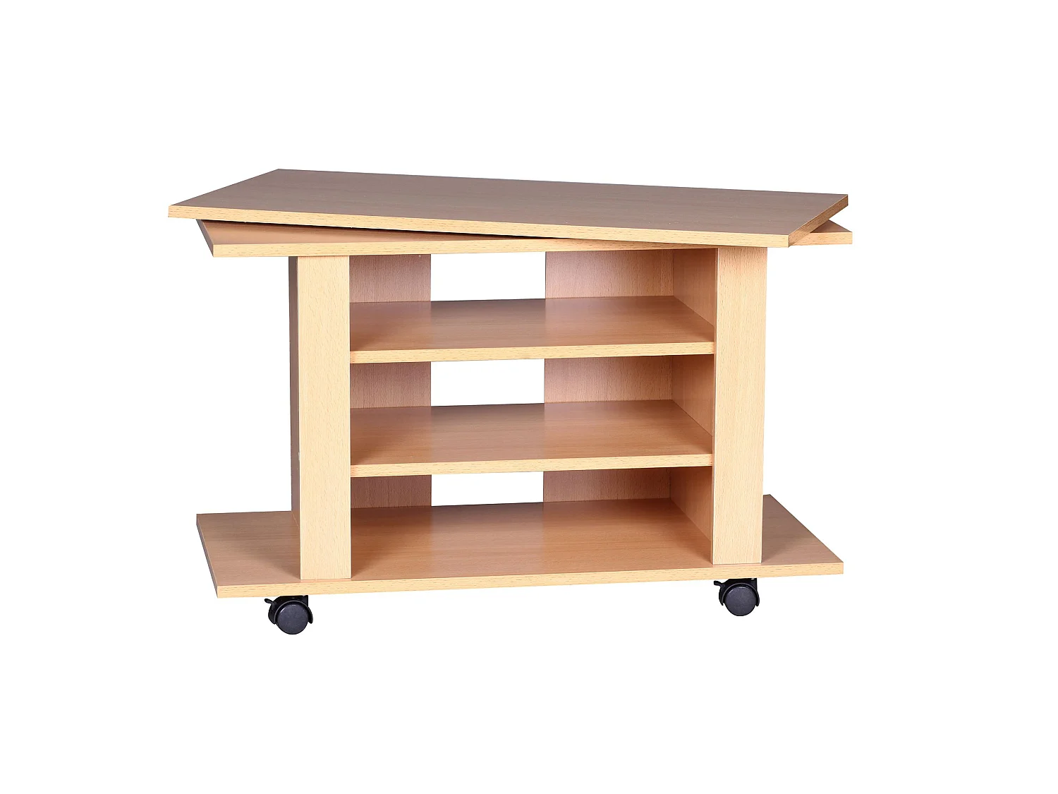 Mobile Porta TV 75x51x38 cm Legno Soggiorno con 3 Vani Portaoggetti