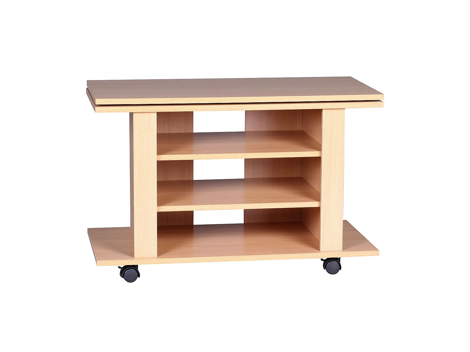 Mobile Porta TV 75x51x38 cm Legno Soggiorno con 3 Vani Portaoggetti