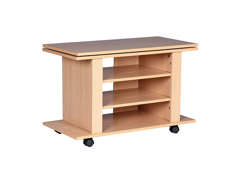 Table de télévision Bois 75x51x38 cm Banc TV Tournant Commode Moderne