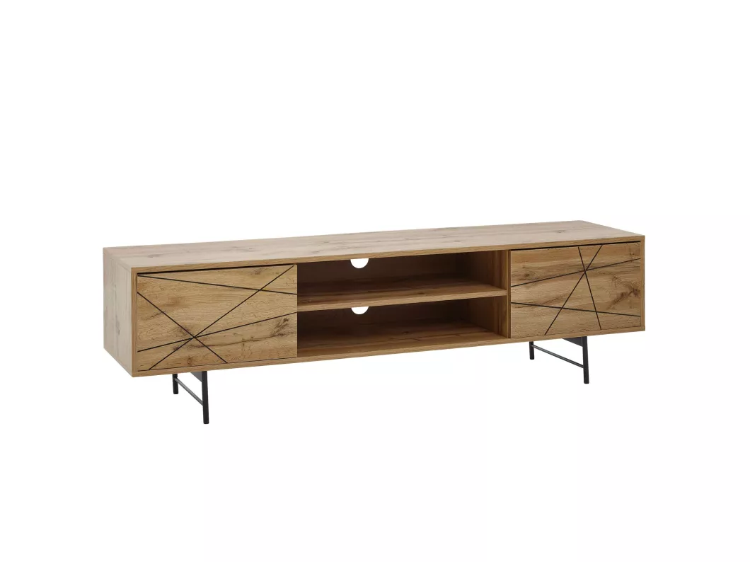 Kauf Unique TV Schrank 160x45x40 cm Lowboard Holz Fernsehkommode Fernsehschrank